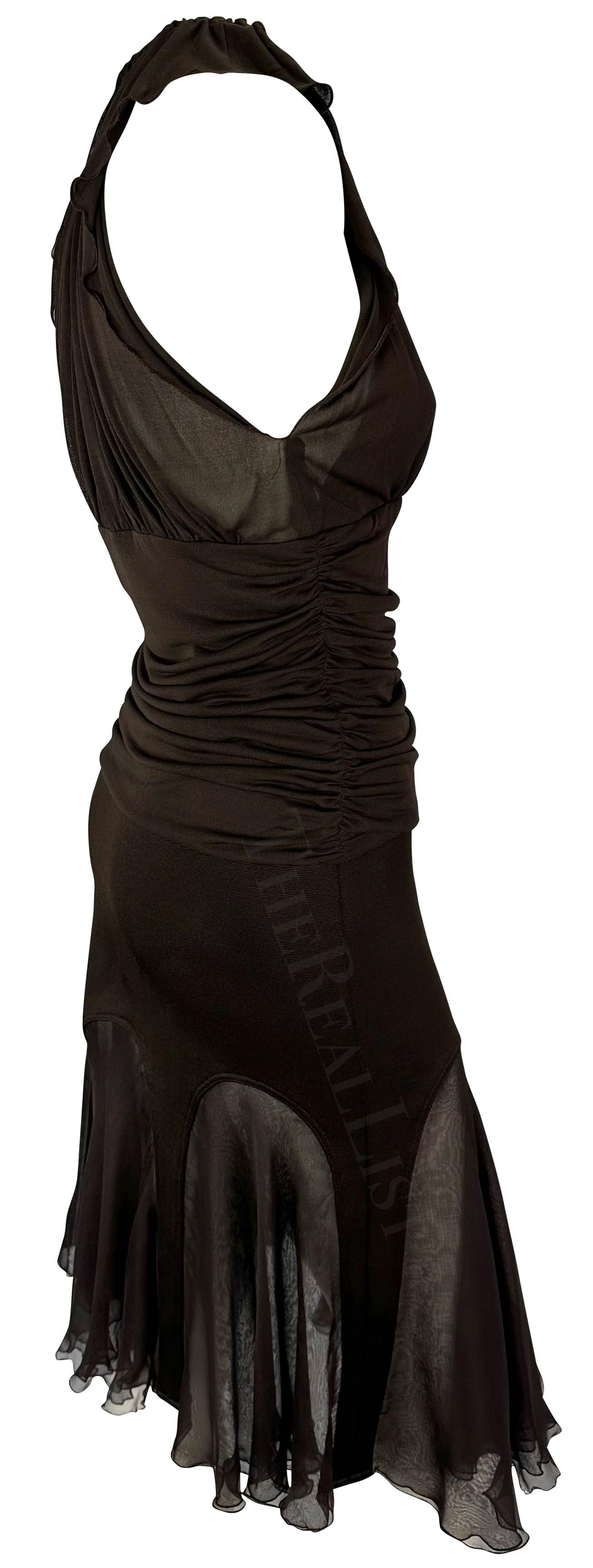 F/W 2005 Versace by Donatella Runway Ad Brown Two-Piece Top Skirt Ensemble  5