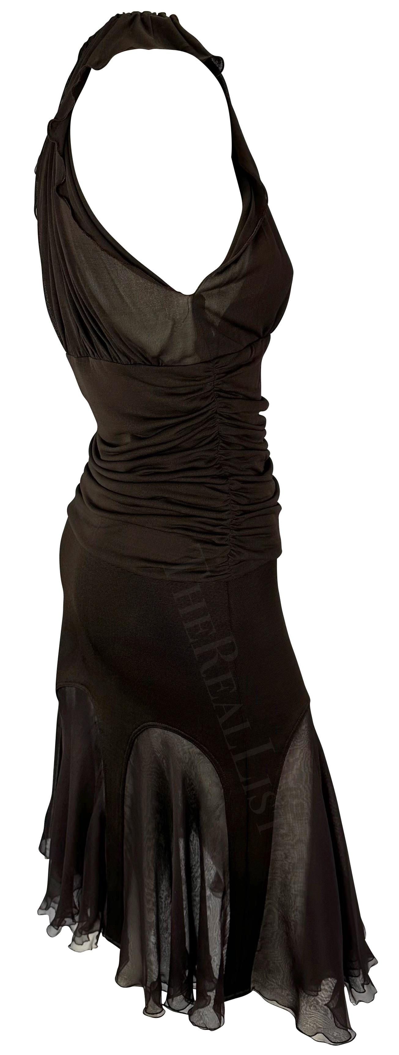 F/W 2005 Versace by Donatella Runway Ad Brown Two-Piece Top Skirt Ensemble 5