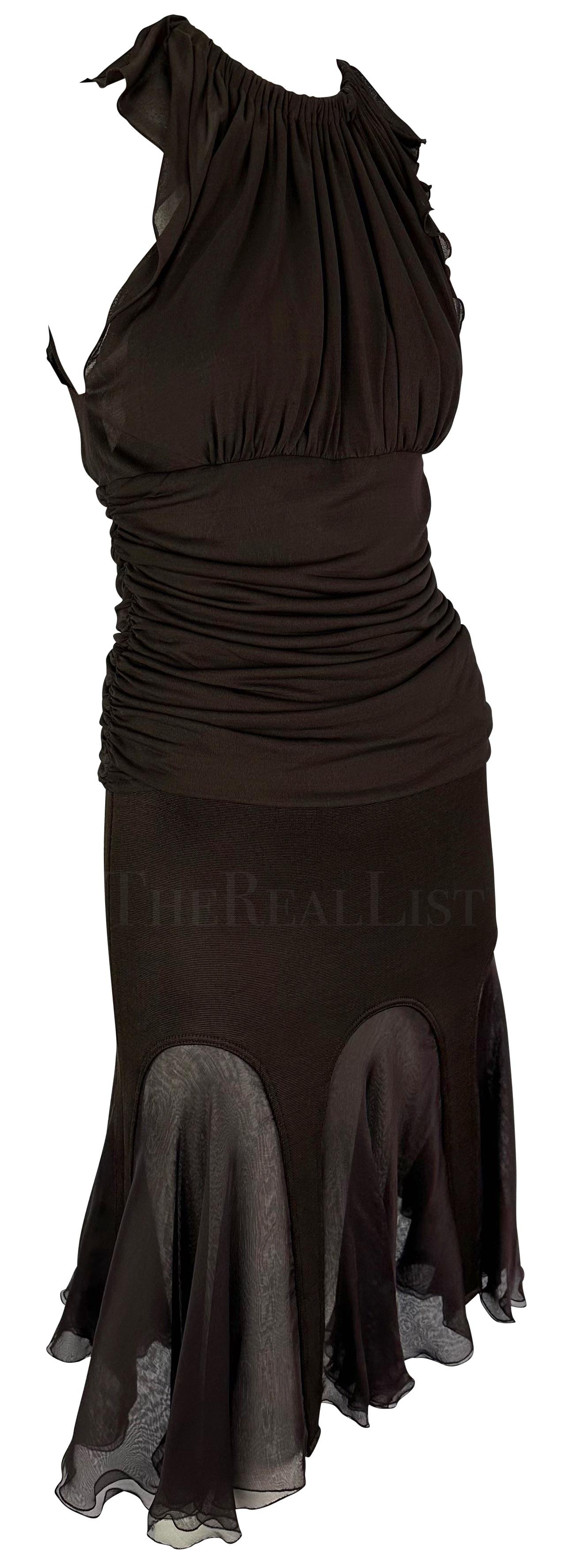F/W 2005 Versace by Donatella Runway Ad Brown Two-Piece Top Skirt Ensemble  6