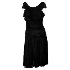 F/W 2005 Versace by Donatella Runway Sheer Black Chiffon Flared Mini Dress
