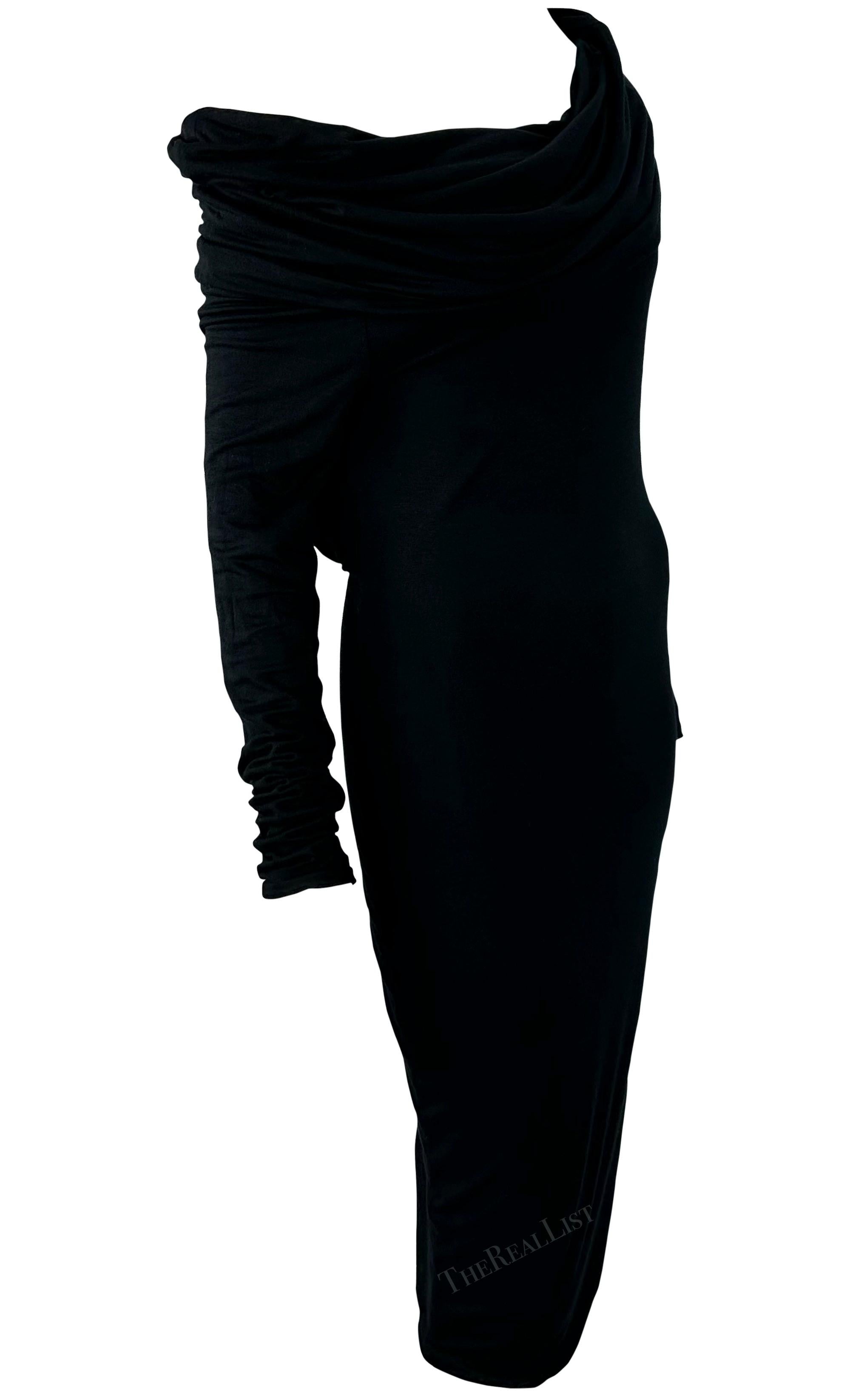 H/W 2005 Versace by Dontella Laufsteg Schwarzes rückenfreies Cowl Bodycon- Stretch-Kleid aus Stretch Damen im Angebot