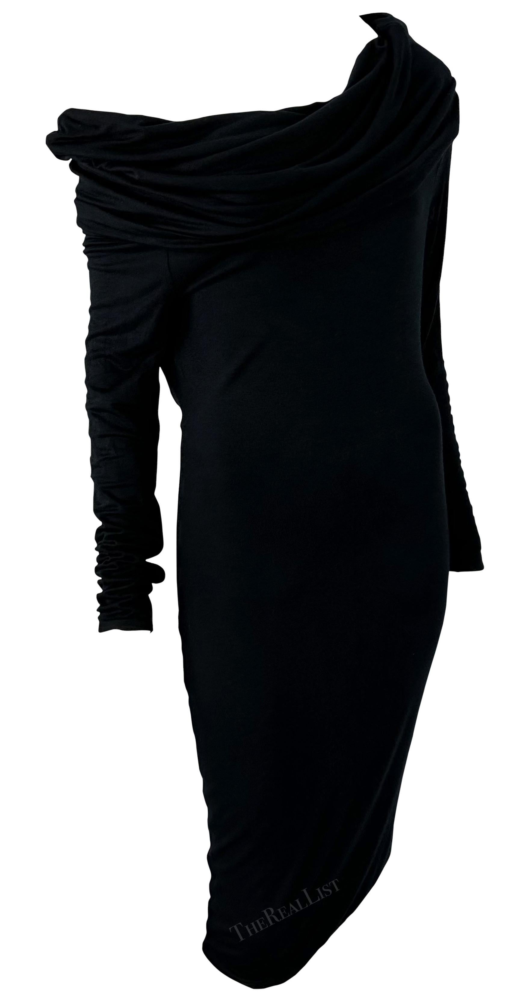 H/W 2005 Versace by Dontella Laufsteg Schwarzes rückenfreies Cowl Bodycon- Stretch-Kleid aus Stretch im Angebot 3