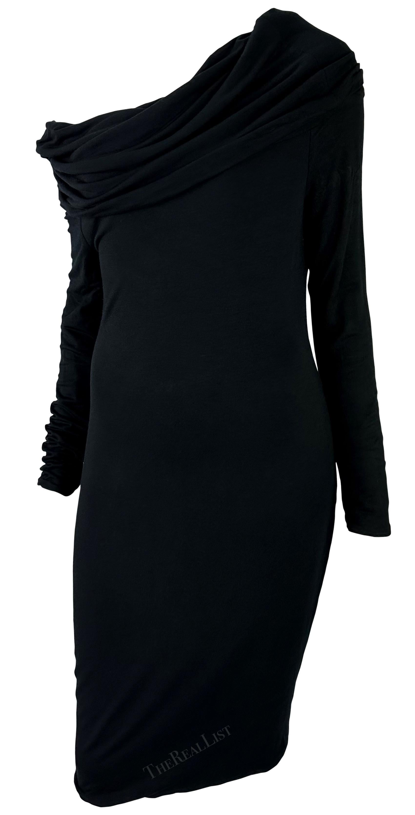 H/W 2005 Versace by Dontella Laufsteg Schwarzes rückenfreies Cowl Bodycon- Stretch-Kleid aus Stretch im Angebot 5