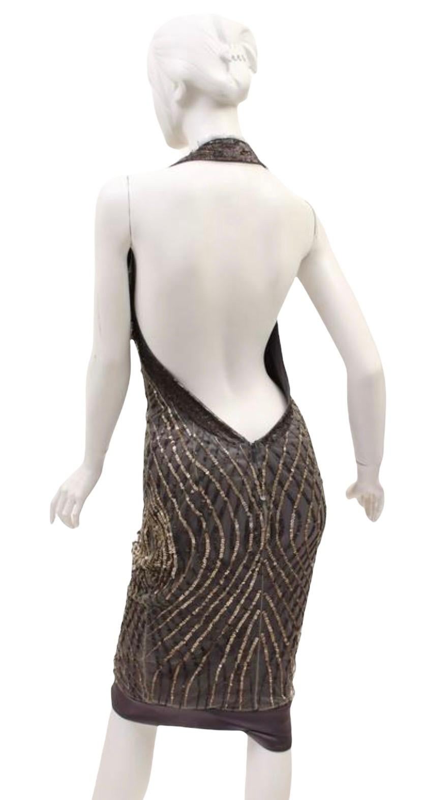 Women's F/W 2005 Vintage GUCCI Sequin Embellished Dress by Alessandra Facchinetti For Sale