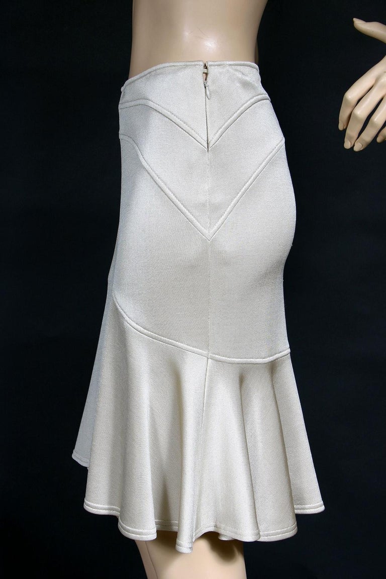 F/W 2005 VINTAGE VERSACE NUDE STRETCH JERSEY TRUMPET SKIRT ***NEW with ...