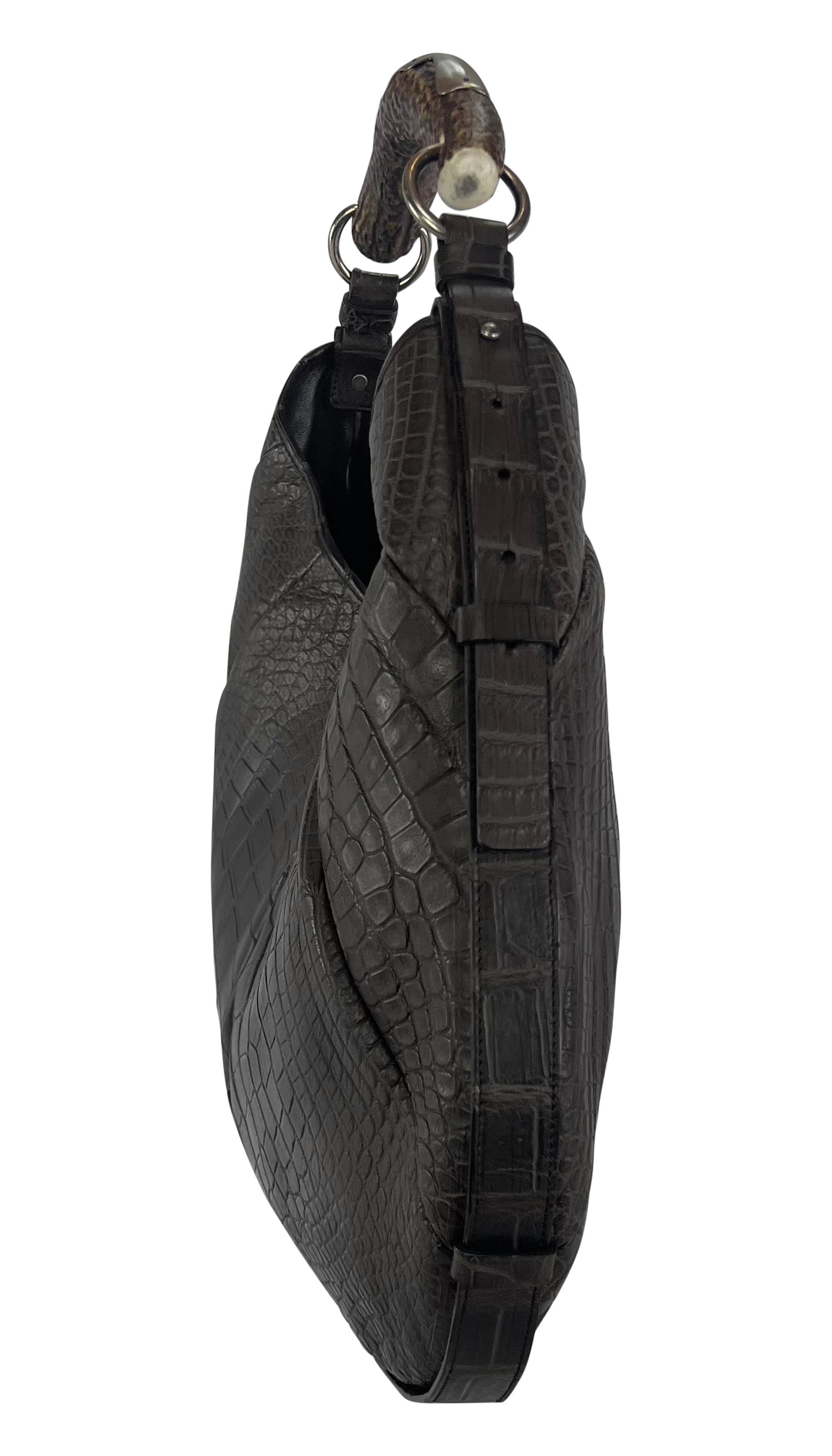 F/W 2005 Yves Saint Laurent XL Genuine Alligator Skin Mombasa Shoulder Bag For Sale 1