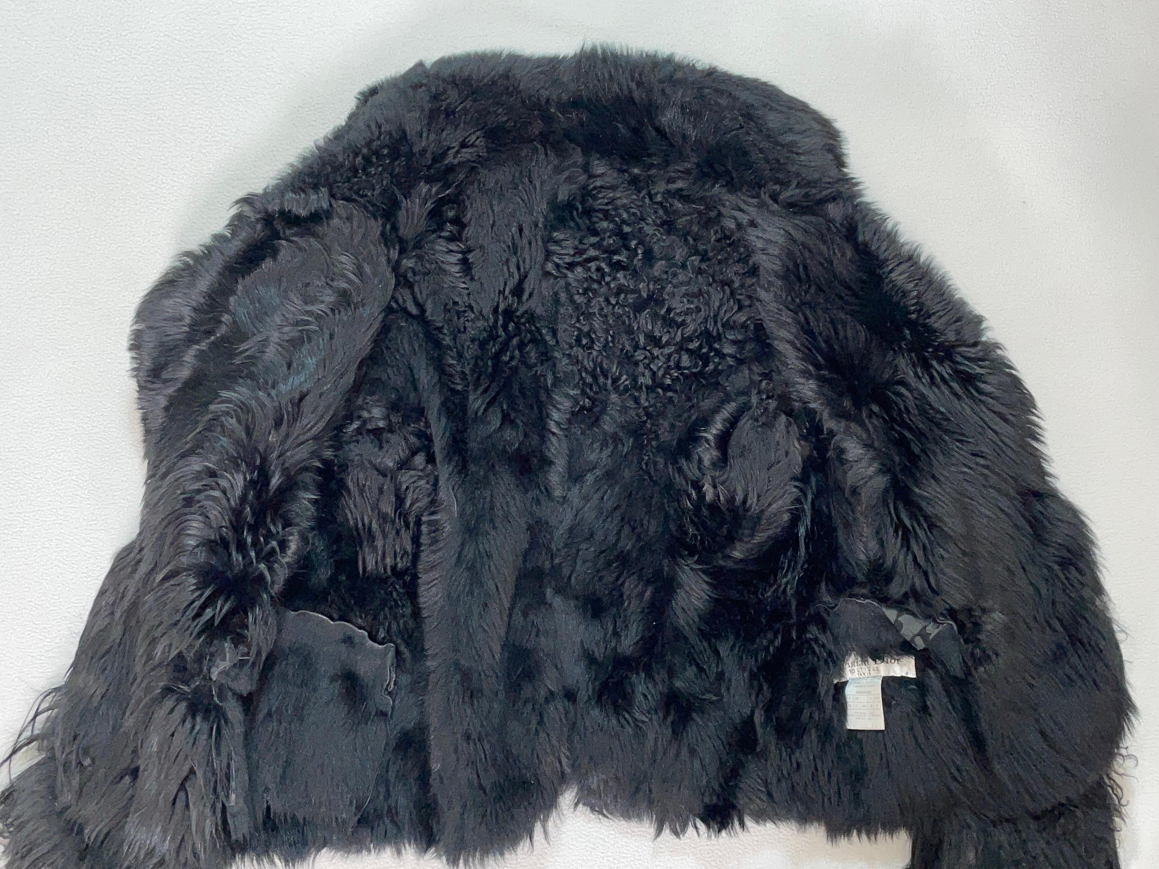F/W 2006 Christian Dior by John Galliano Runway Black Goth Long Fur Jacket Coat 1
