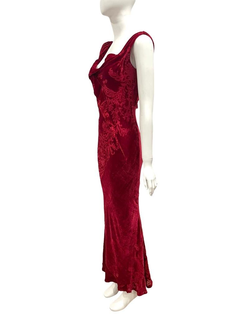 F/W 2006 Galliano red velvet gown 1