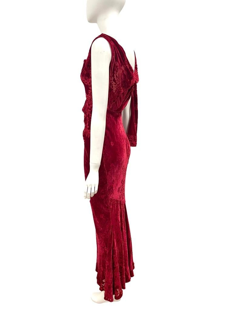F/W 2006 Galliano red velvet gown 2