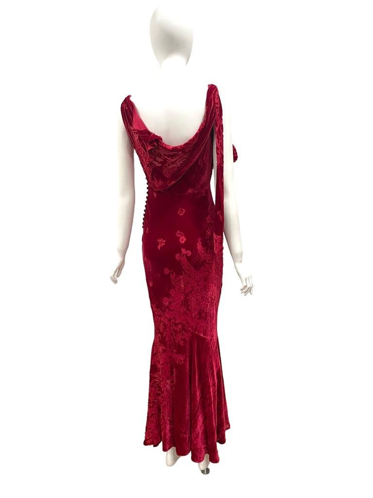 F/W 2006 Galliano red velvet gown 4