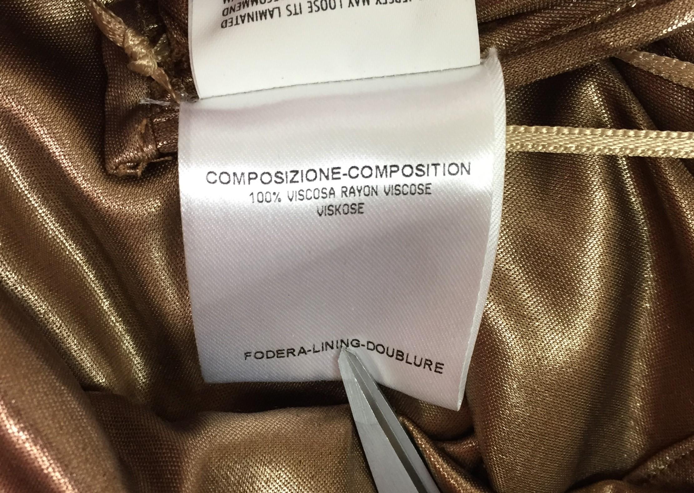 F/W 2006 Gucci Runway Plunging Liquid Gold High Slit Gown Dress In Good Condition In Yukon, OK
