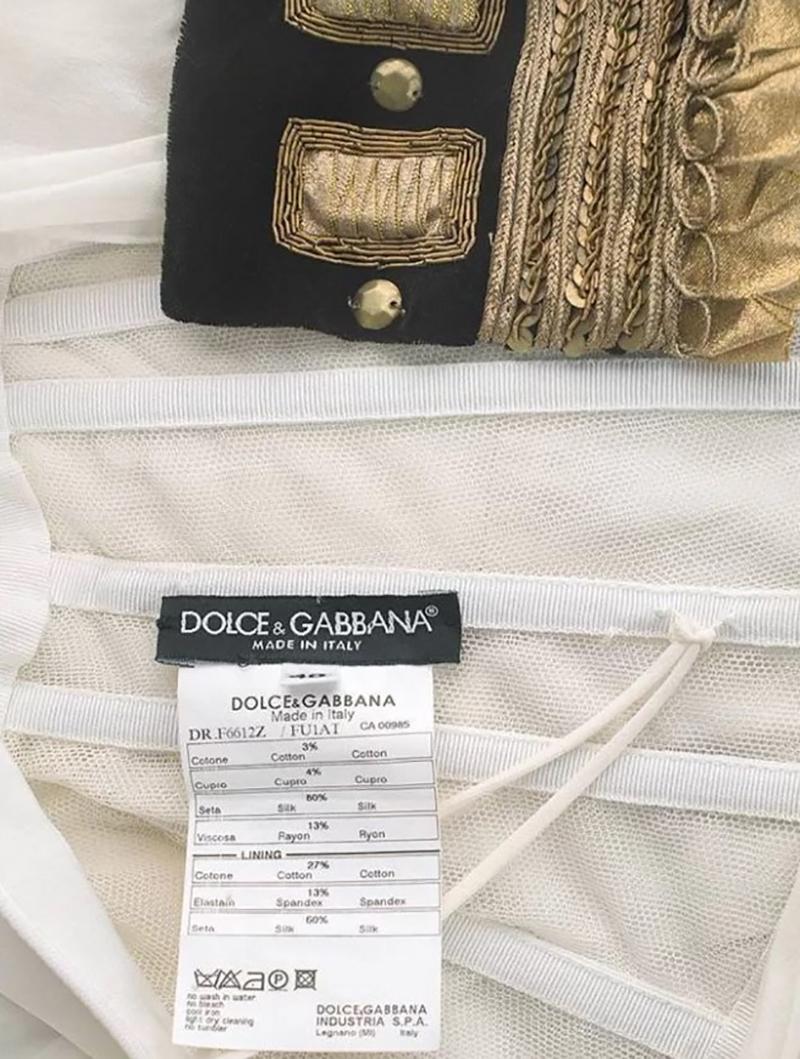 F/W 2006 Look # 54 DOLCE&GABBANA WHITE EMBELLISHED DRESS w/TASSELS IT 40 6