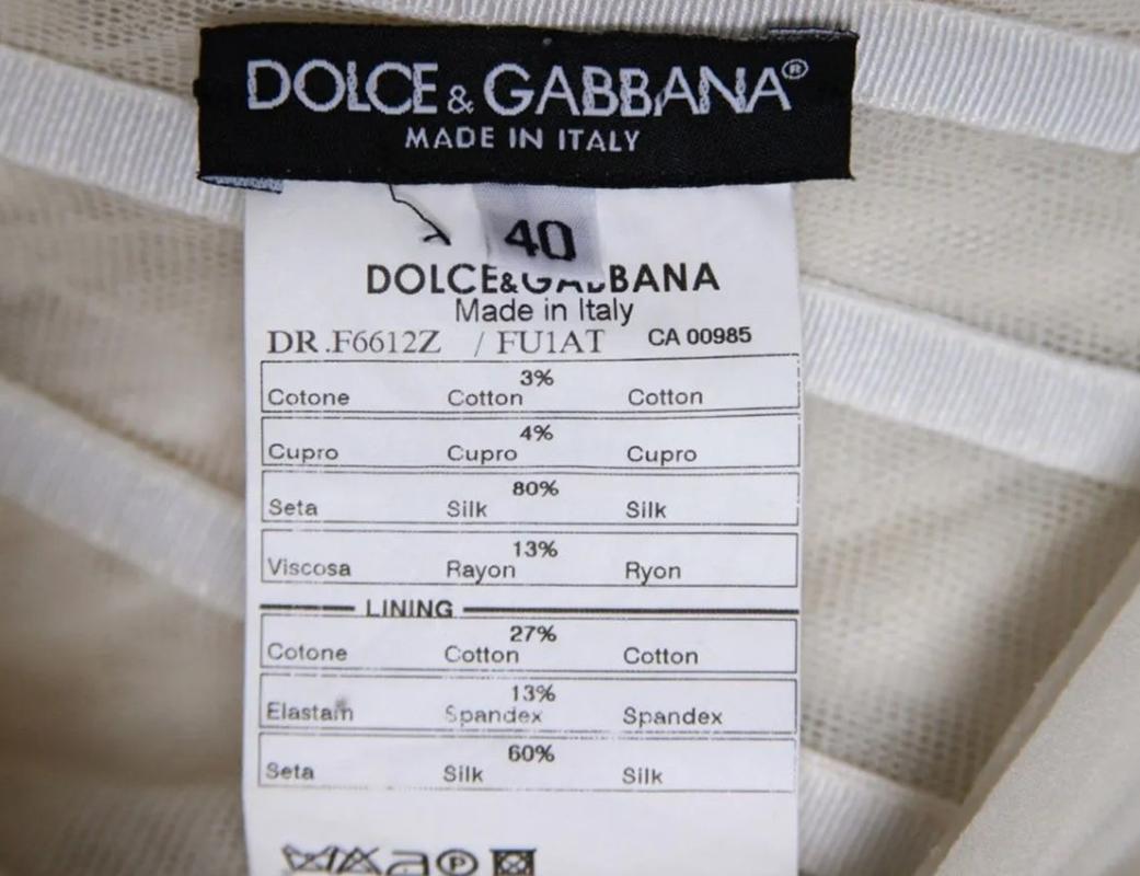 F/W 2006 Look # 54 DOLCE&GABBANA WHITE EMBELLISHED DRESS w/TASSELS IT 40 7
