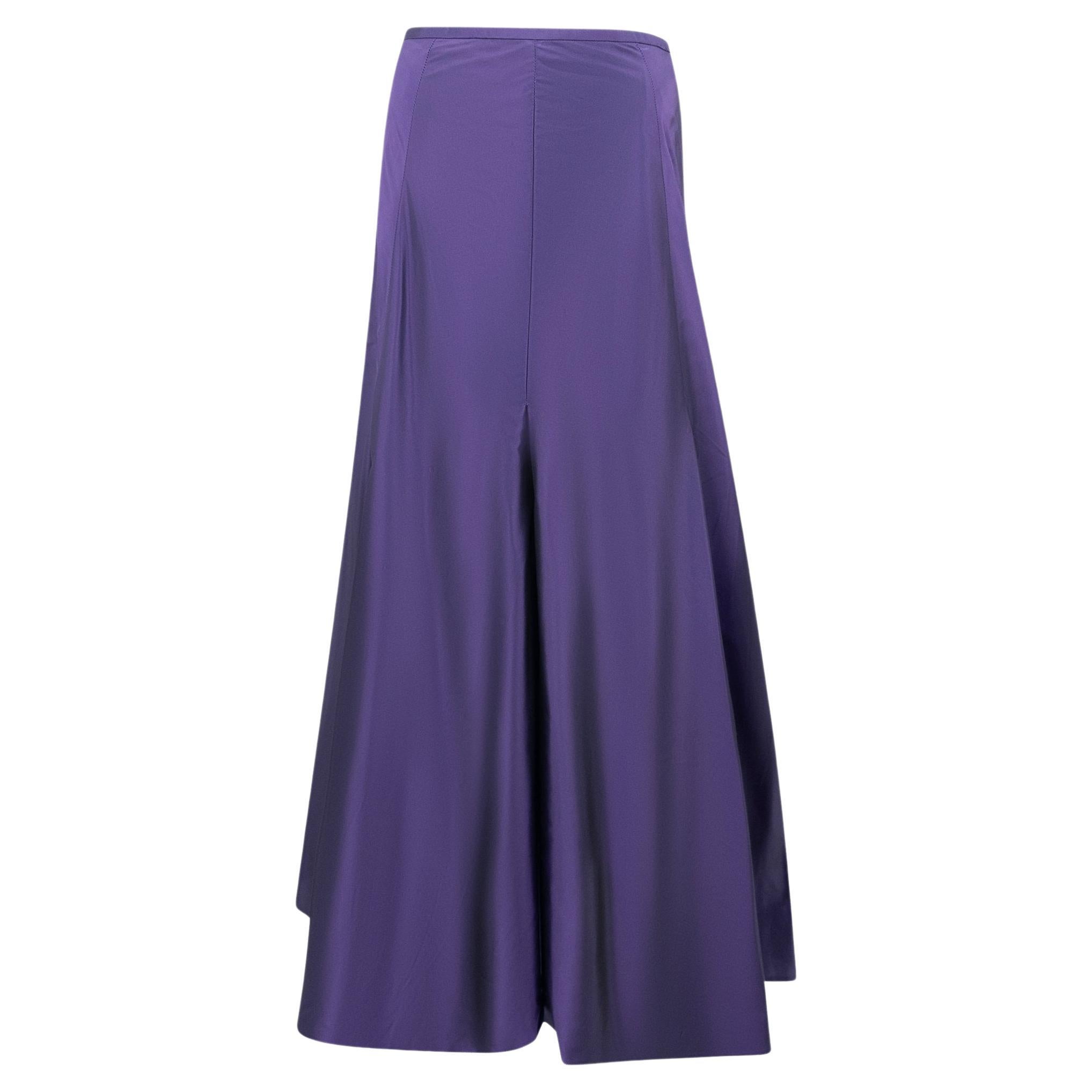 F/W 2006 Ralph Lauren Runway 'Gemma' Royal Purple Taffeta Flared Maxi Skirt US6
