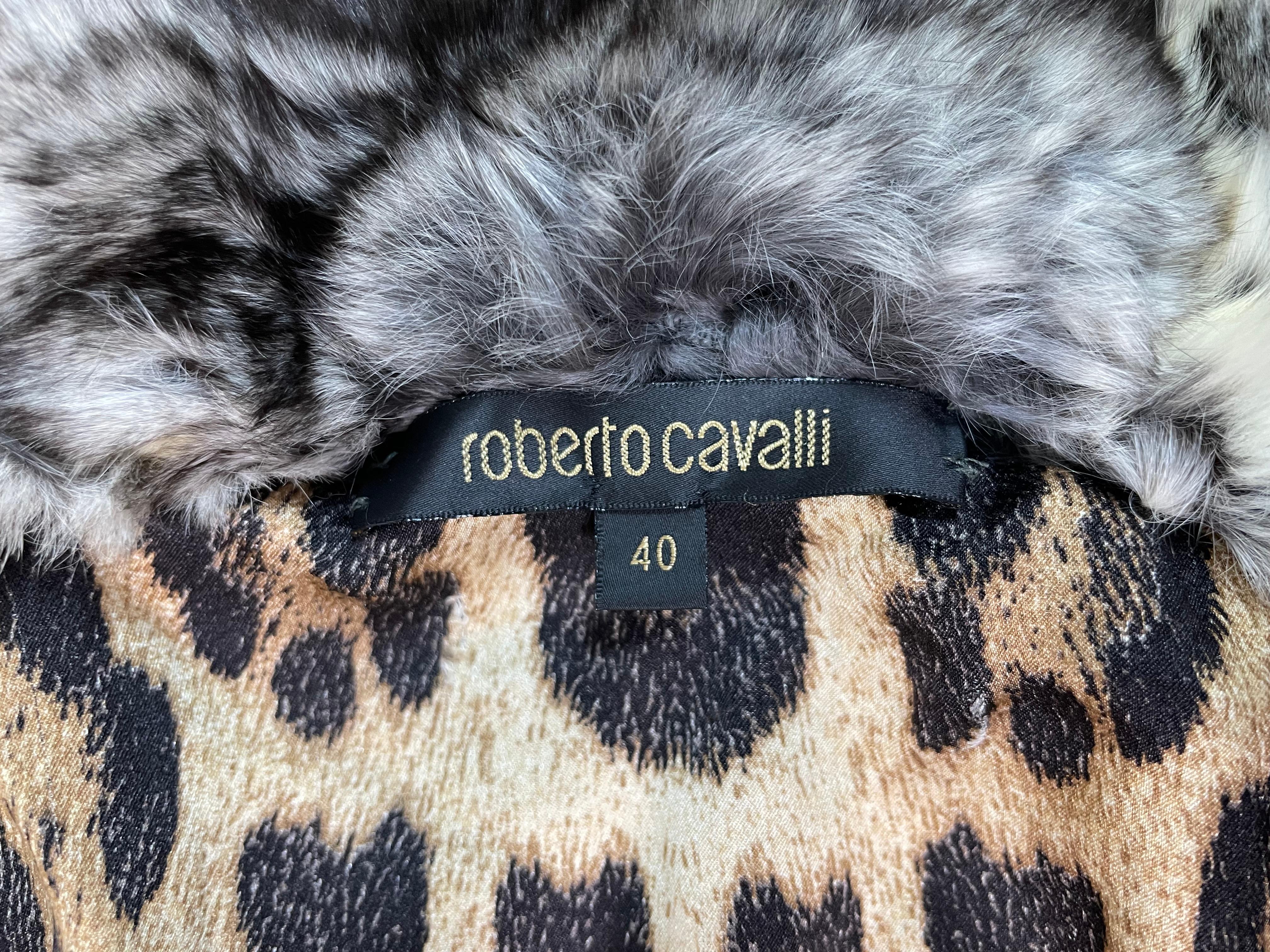 F/W 2006 Roberto Cavalli Burgundy Velvet Celtic Chinchilla Fur Coat Dress 2