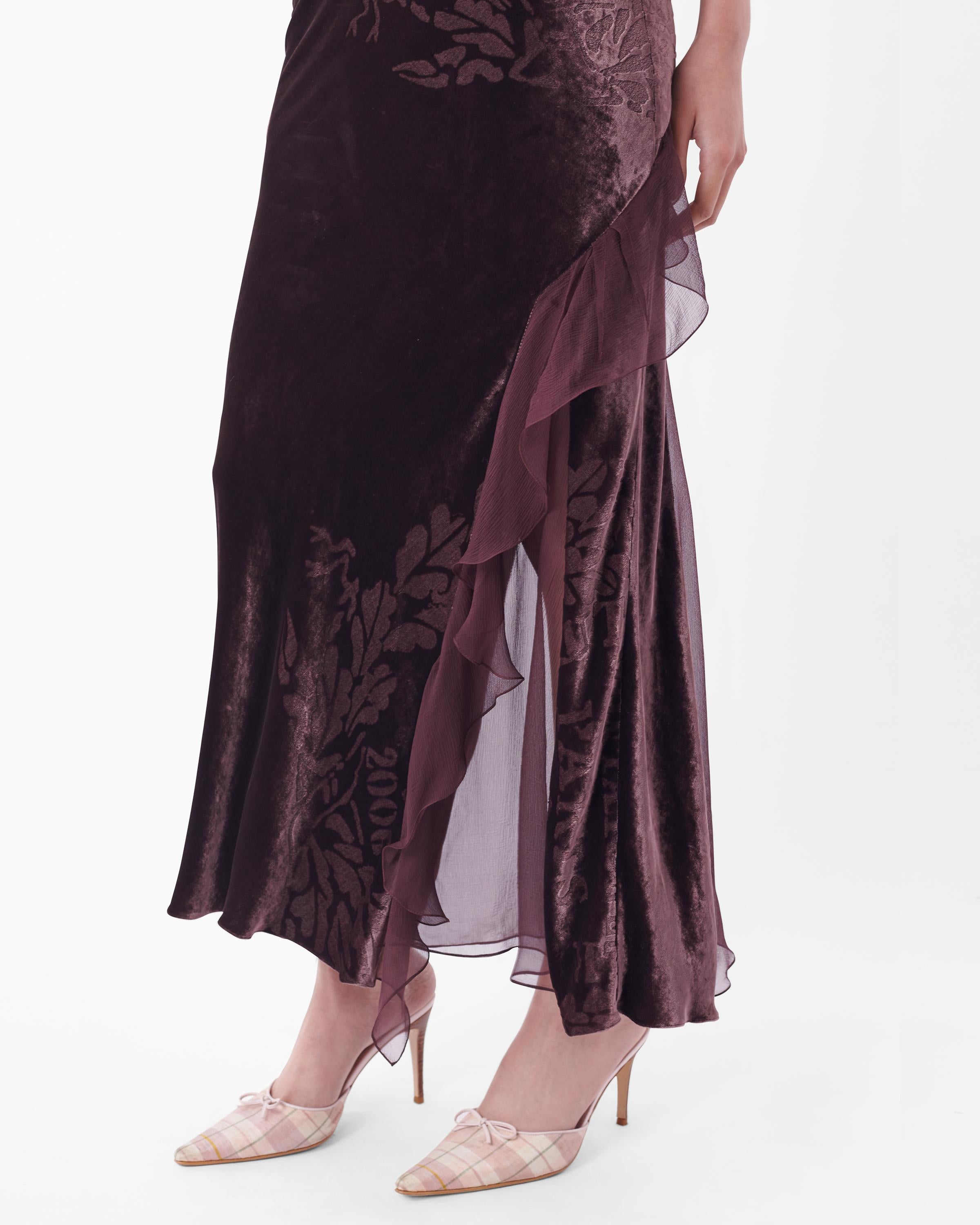 Christian Dior F/W 2006 Runway robe imprimée en velours Excellent état - En vente à London, GB