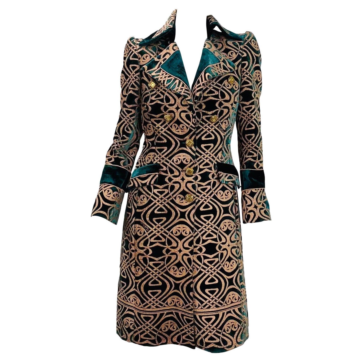 Roberto Cavalli - Manteau en velours brocart vintage, automne-hiver 2006