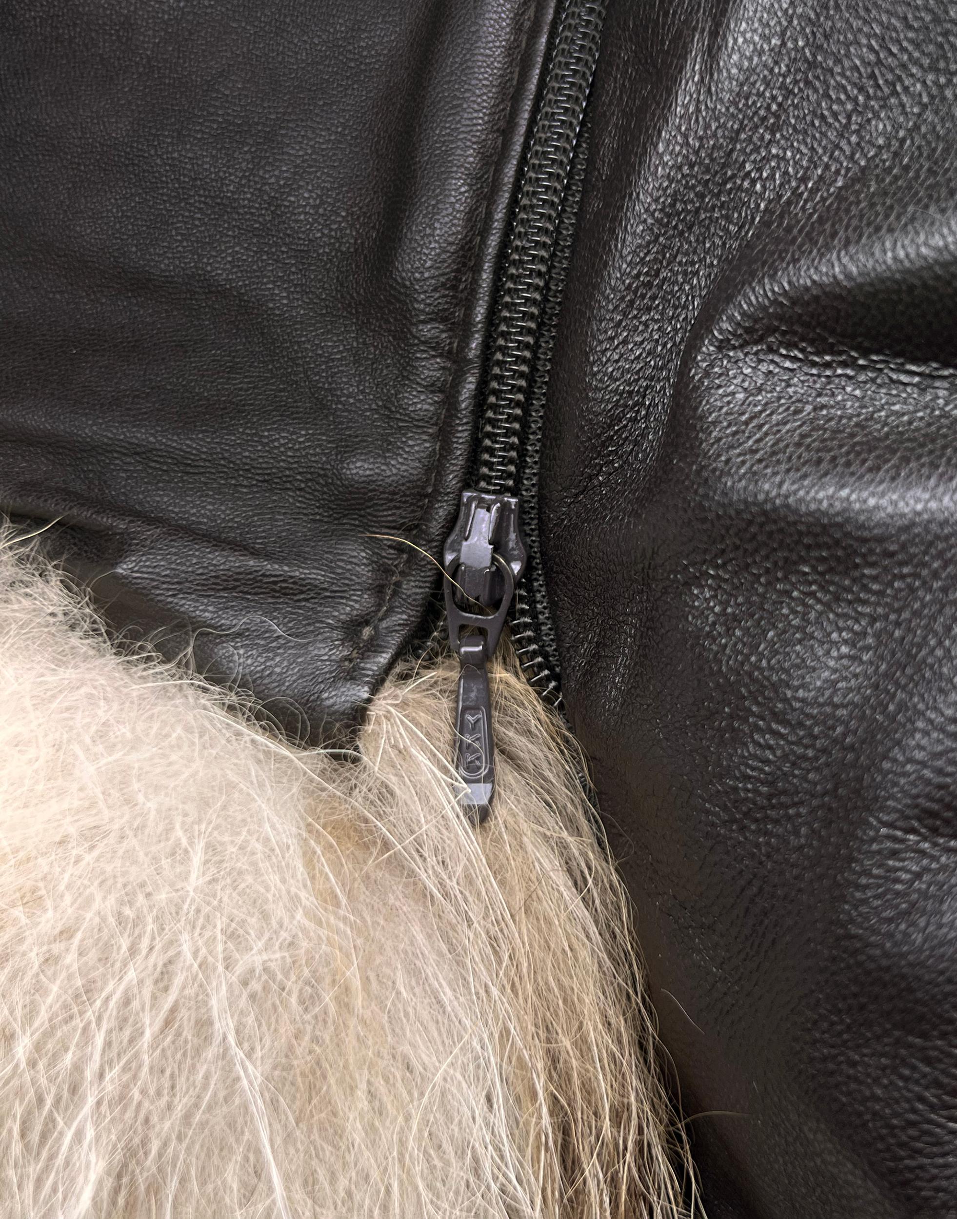 F/W 2007 Alexander McQueen corset down leather jacket with fur hood collection For Sale 7