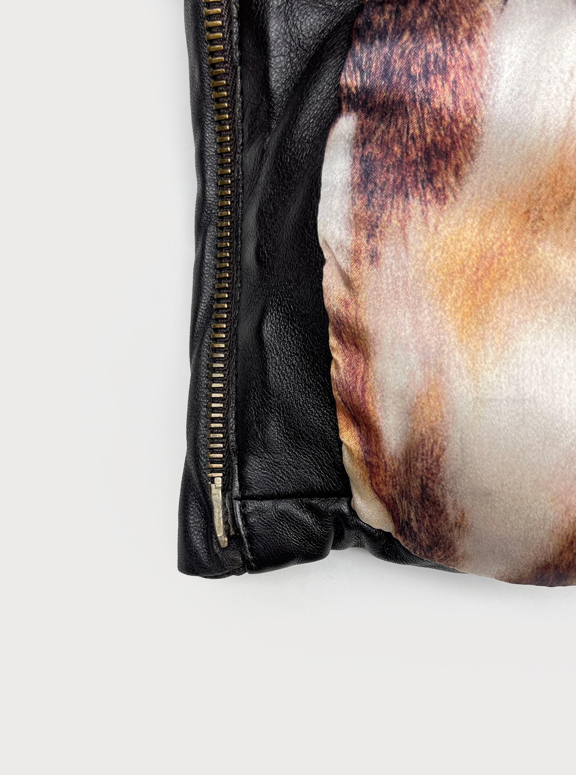 F/W 2007 Alexander McQueen corset down leather jacket with fur hood collection For Sale 8