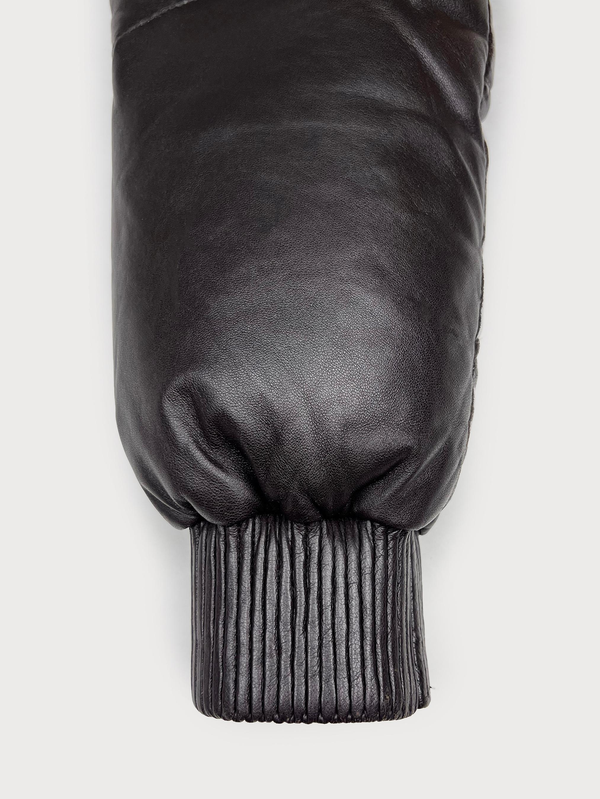 F/W 2007 Alexander McQueen corset down leather jacket with fur hood collection For Sale 9