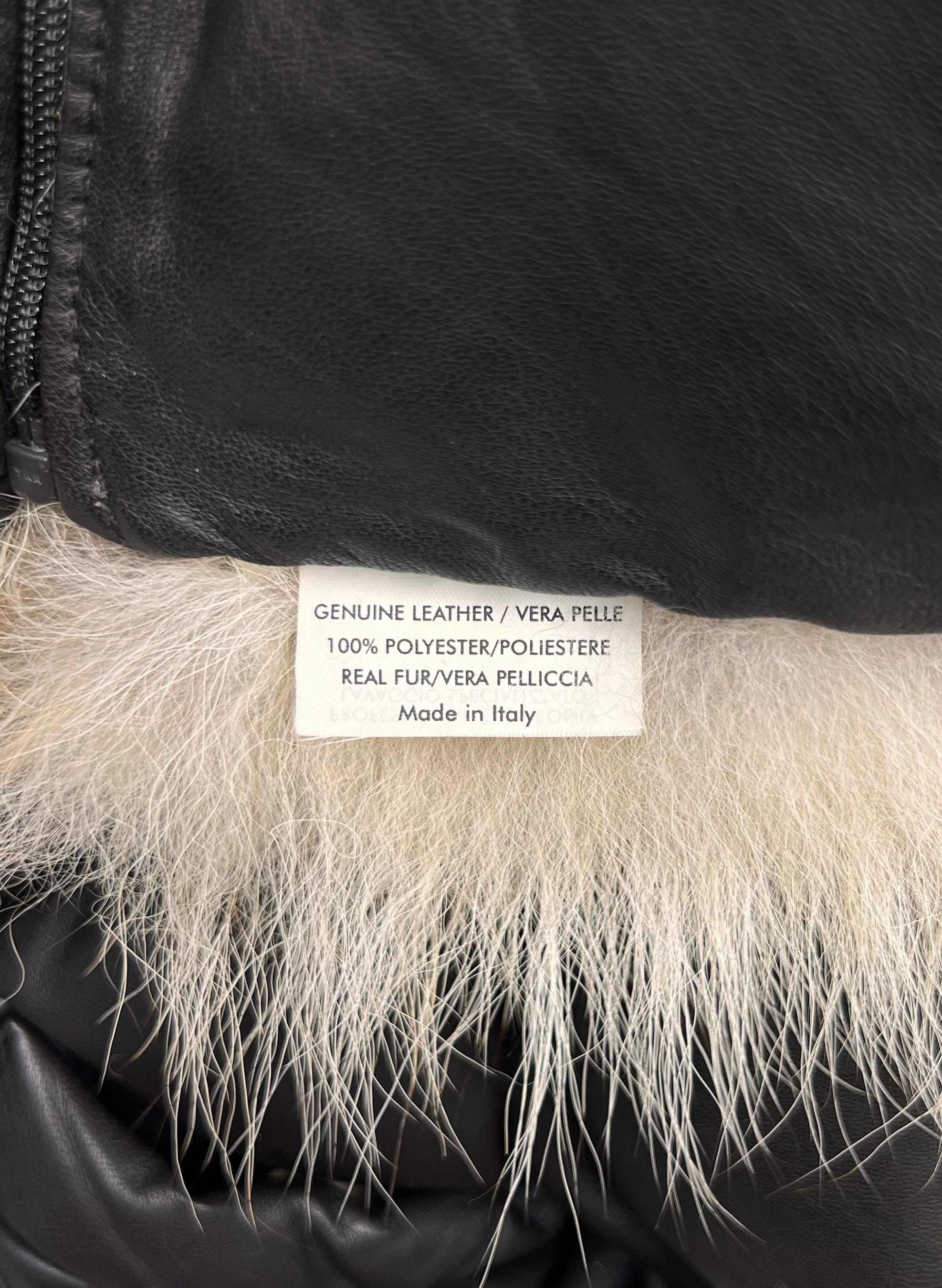 F/W 2007 Alexander McQueen corset down leather jacket with fur hood collection For Sale 4