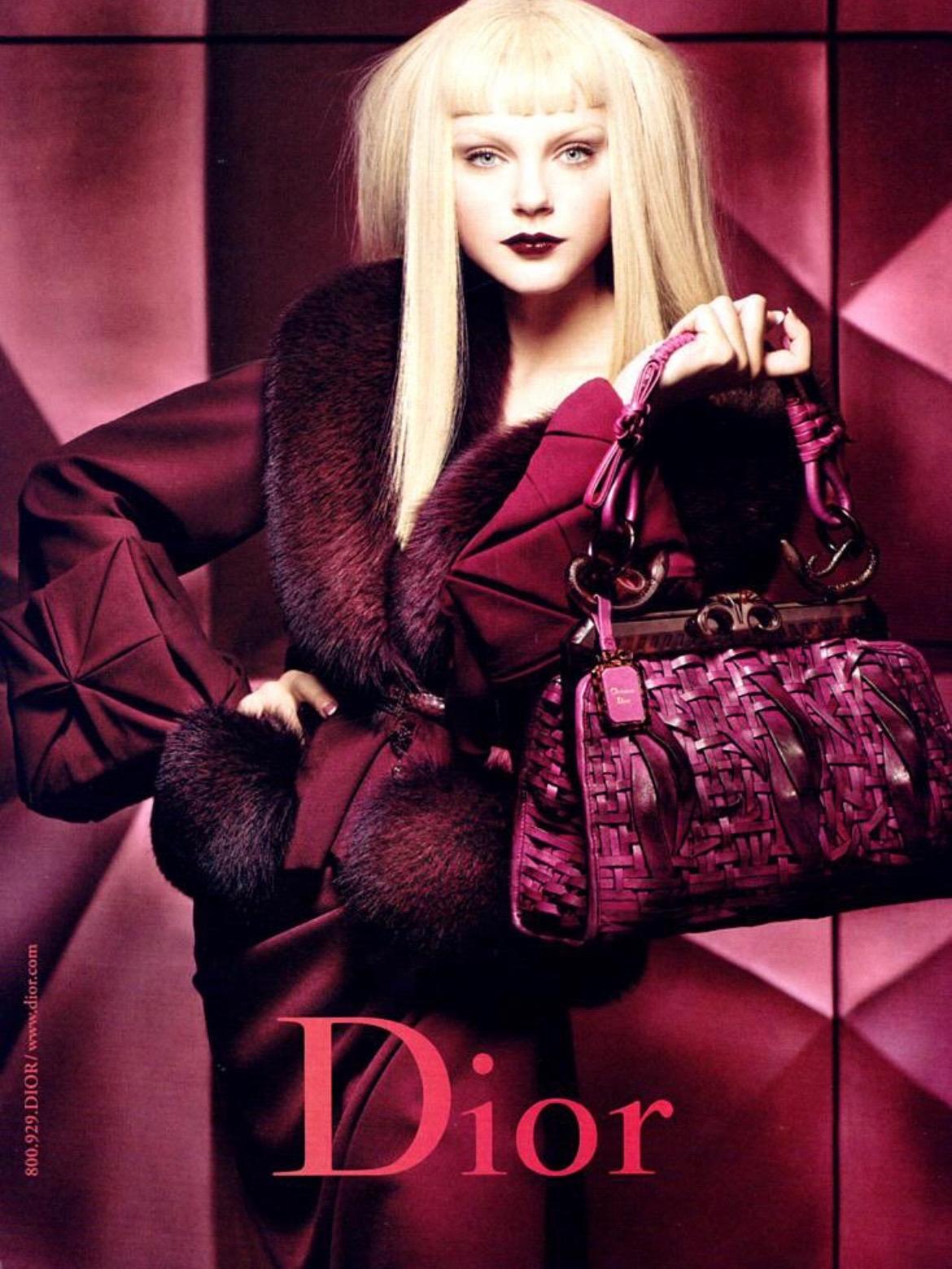 F/W 2007 Christian Dior by John Galliano Samurai 1947 Woven Black Leather Bag  1