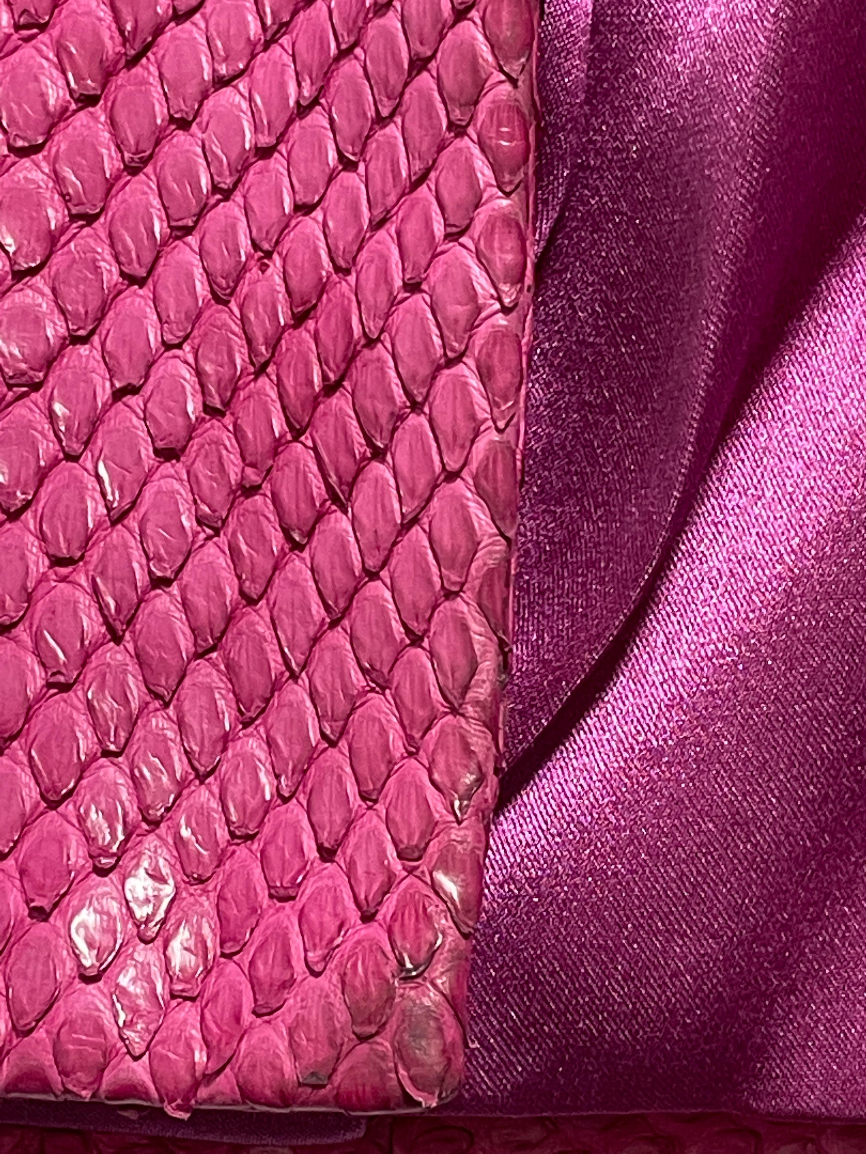 F/W 2007 Christian Dior John Galliano Runway Hot Pink Python 60's Short Jacket 3