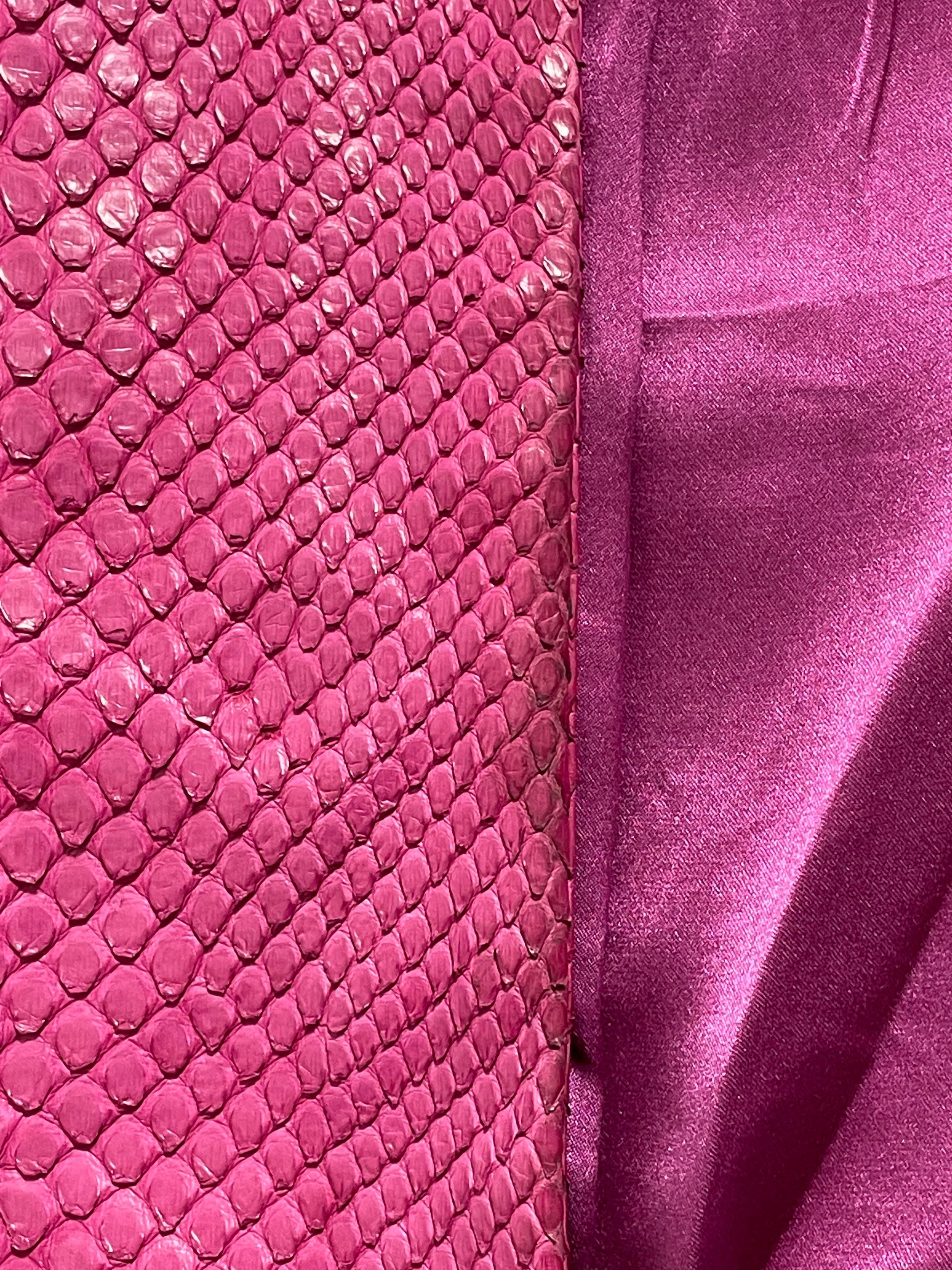 F/W 2007 Christian Dior John Galliano Runway Hot Pink Python 60's Short Jacket 2