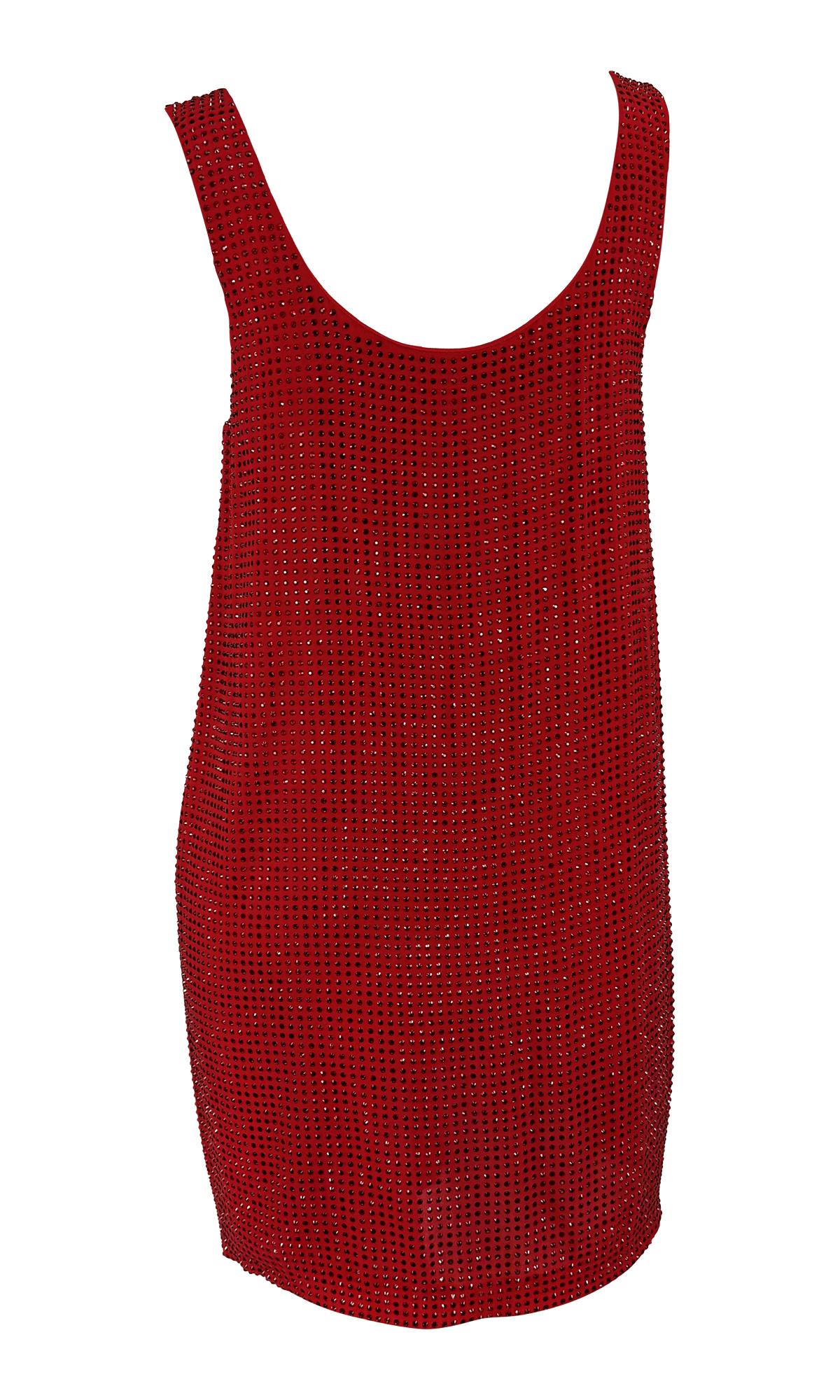 F/W 2007 Emanuel Ungaro by Dundas Pasarela Mini Vestido Rojo Rubí con Pedrería en venta 6