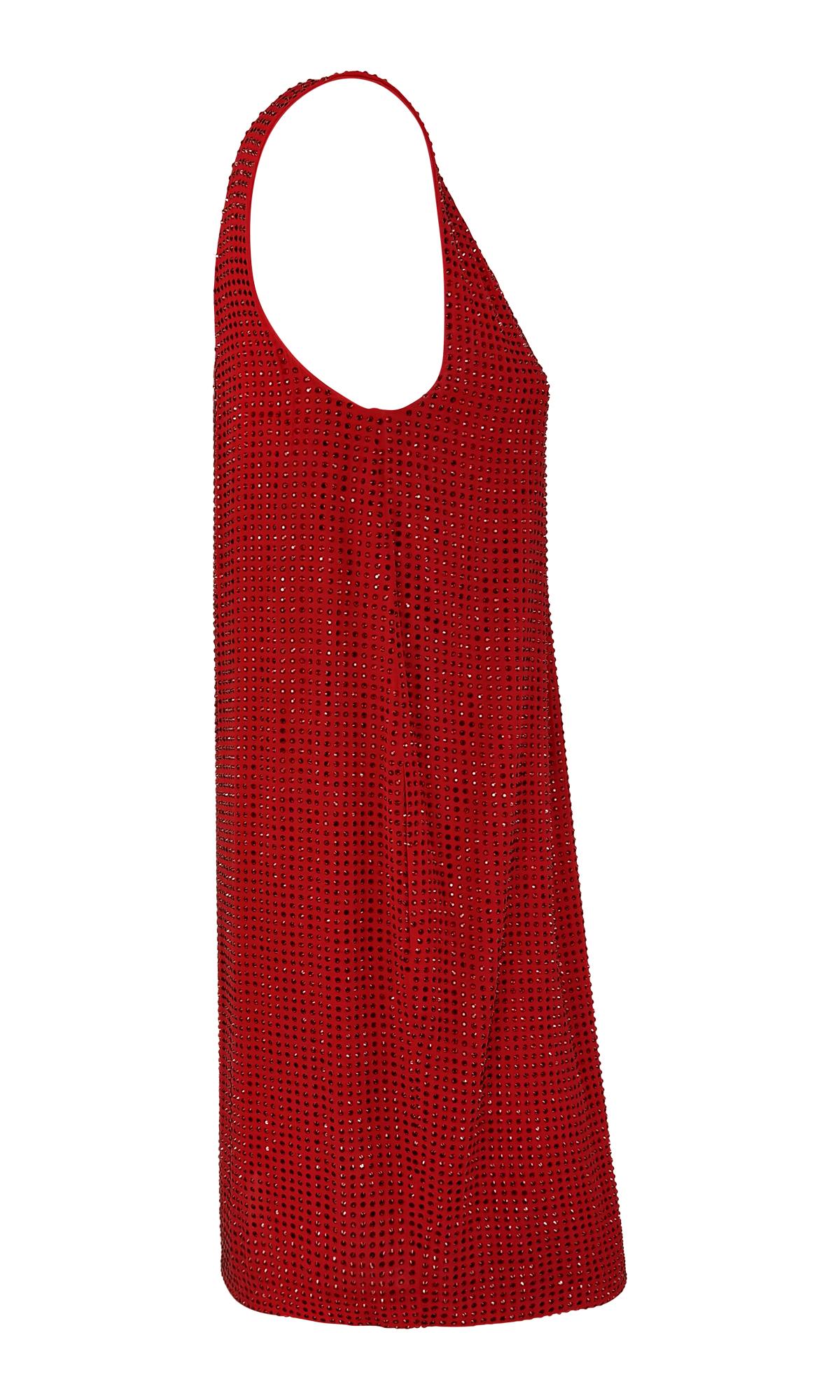 F/W 2007 Emanuel Ungaro by Dundas Pasarela Mini Vestido Rojo Rubí con Pedrería en venta 7
