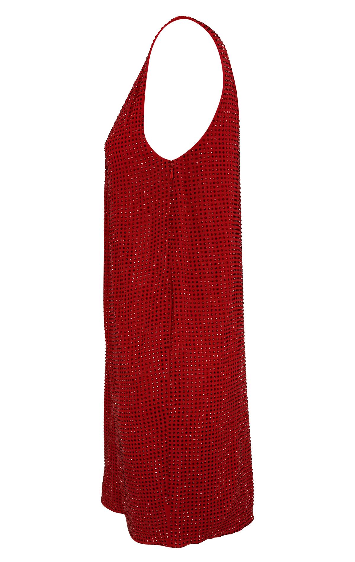 F/W 2007 Emanuel Ungaro by Dundas Pasarela Mini Vestido Rojo Rubí con Pedrería en venta 5
