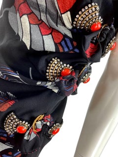 F/W 2007 Look #20 Vintage Gucci Crystal and Gem Embellished Silk Dress 38, 42