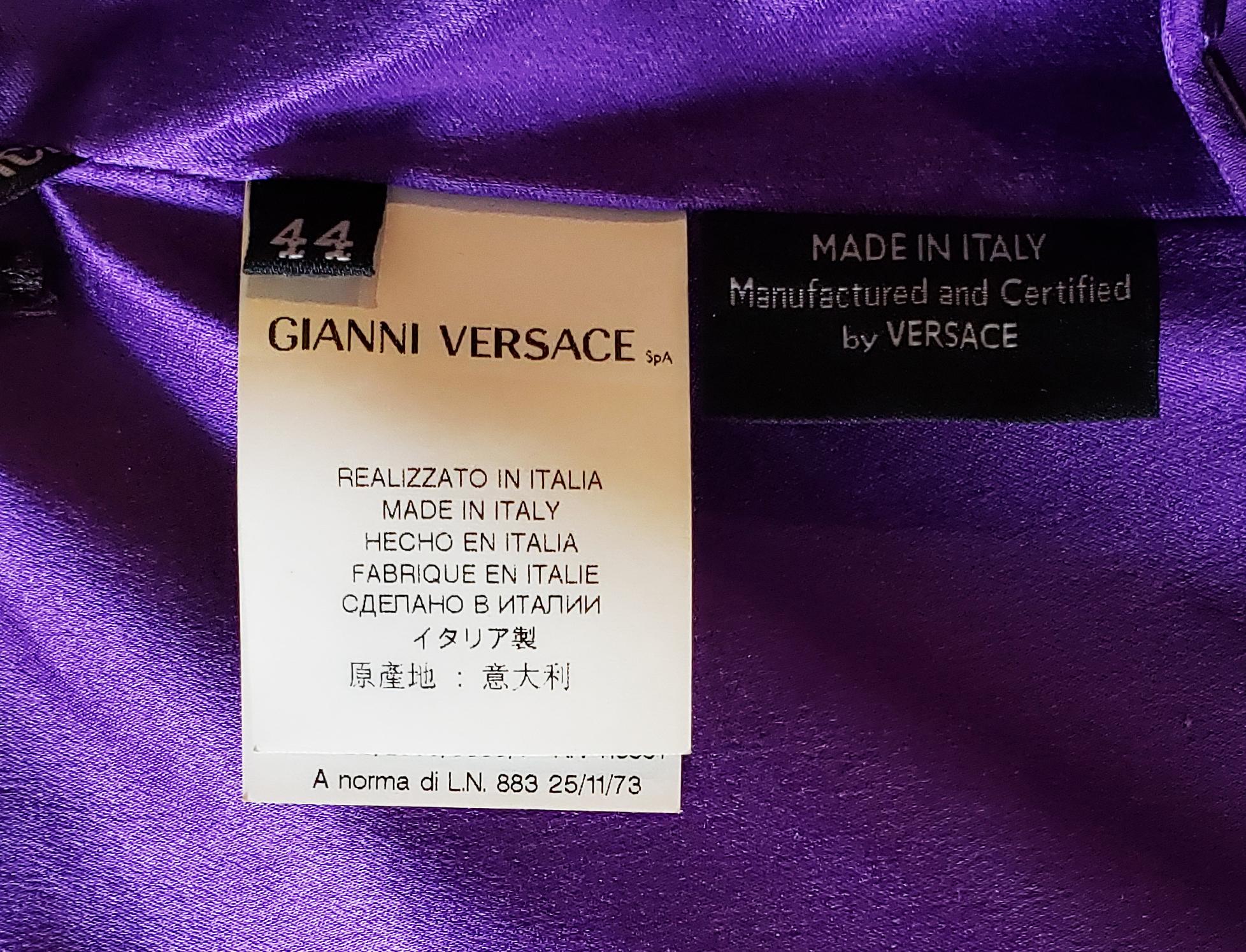 F/W 2008 Look # 46 VERSACE EMBELLISHED PURPLE GOWN Dress 44 - 8 11