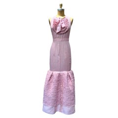 F/W 2008 Valentino Garavani Blush Pink Silk Halter Evening Gown with Ruffles