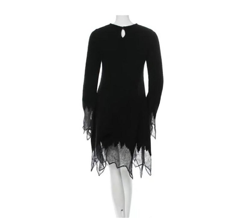 F/W 2009 CHANEL VINTAGE BLACK MOHAIR DRESS Size Fr 38 For Sale at