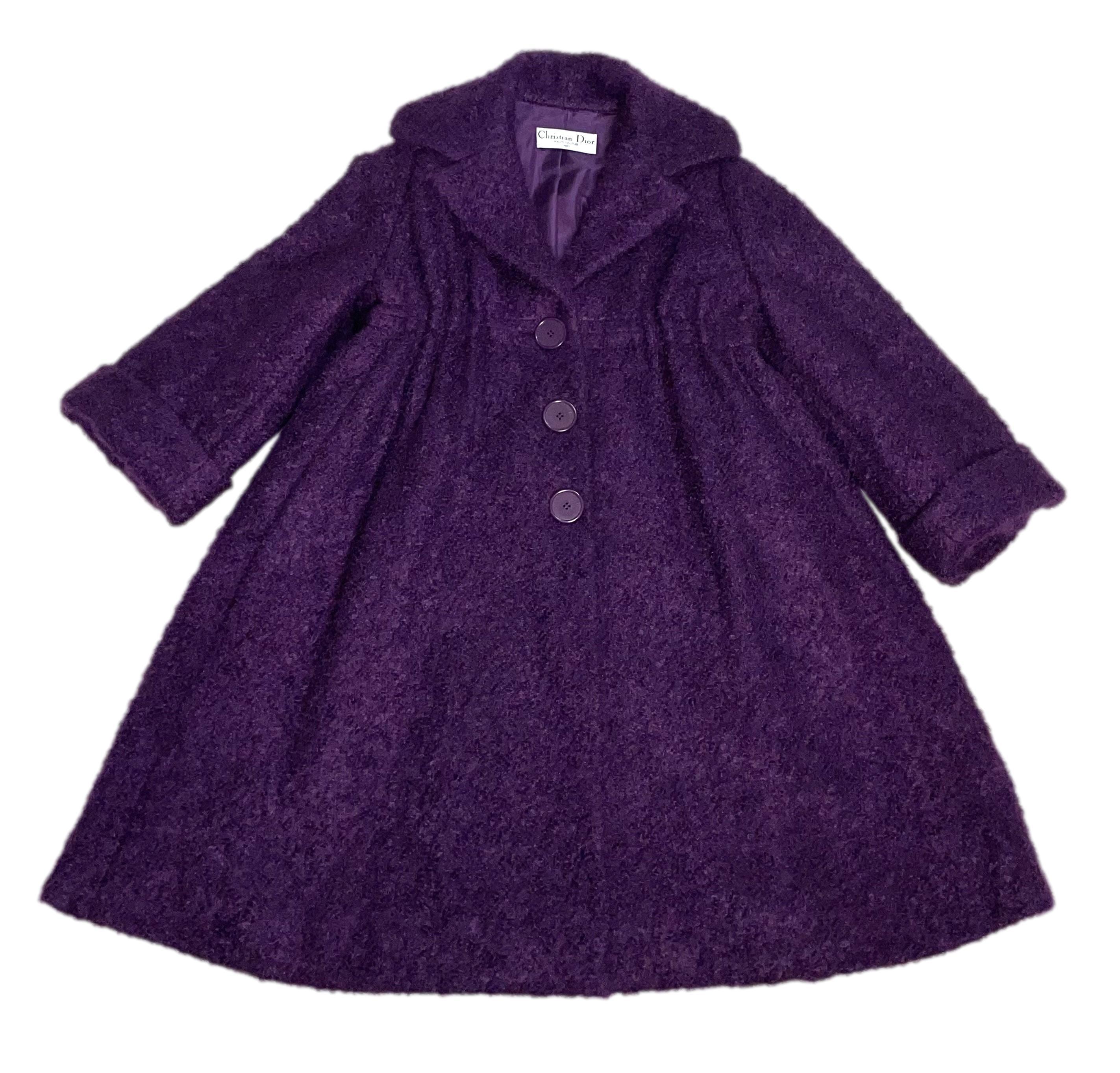Women's F/W 2009 Christian Dior by John Galliano Haute Couture 1960's Style Purple Coat For Sale