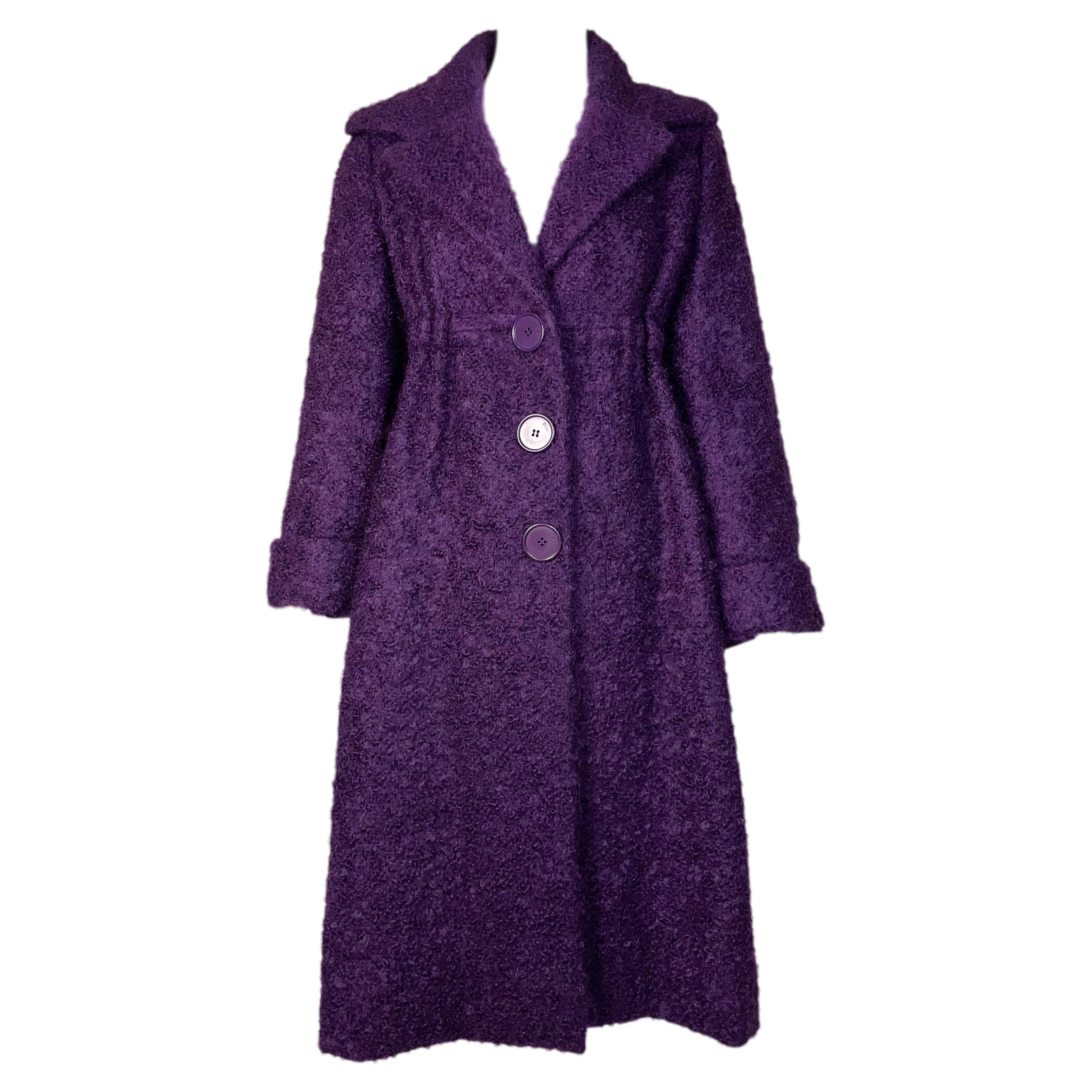 F/W 2009 Christian Dior by John Galliano Haute Couture 1960's Style Purple Coat For Sale