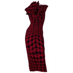 F/W 2009 Iconic Alexander Mcqueen houndstooth print knit dress