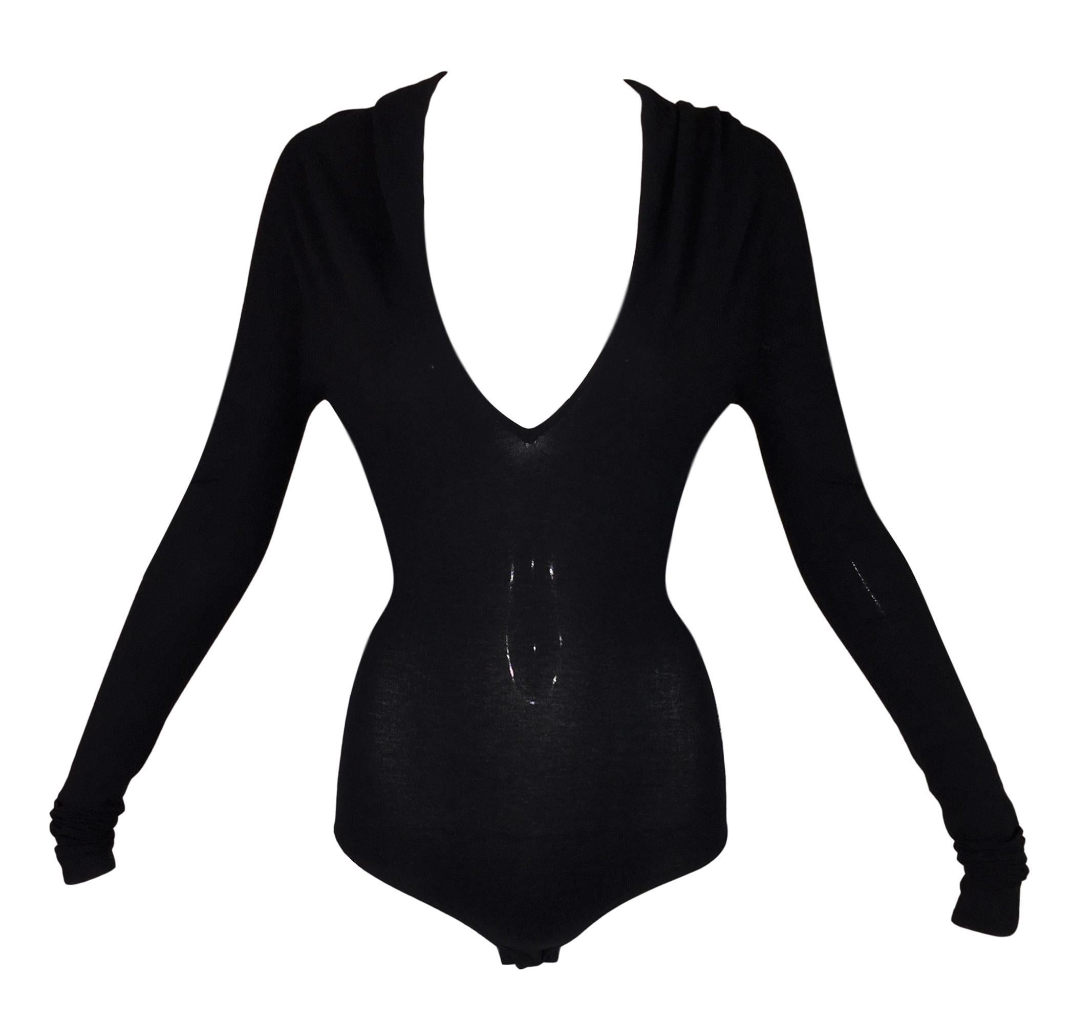 black hooded bodysuit