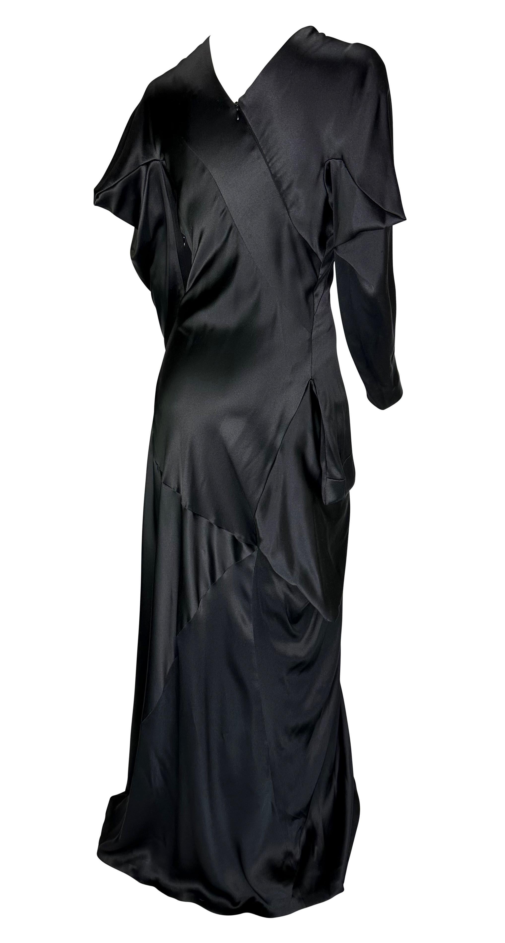 F/W 2010 Alexander McQueen Angels & Demons Asymmetric Structural Black Silk Gown For Sale 1
