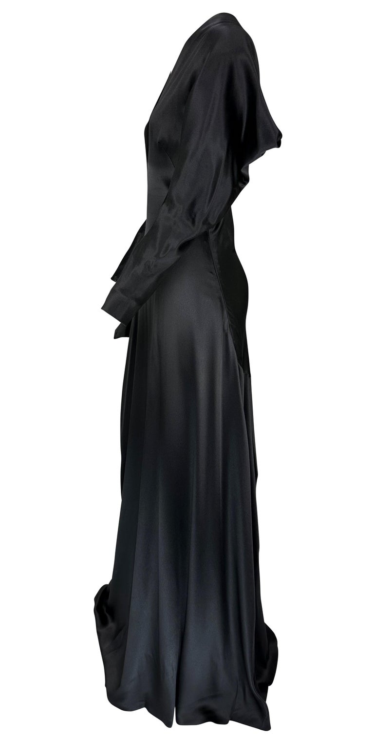 F/W 2010 Alexander McQueen Angels & Demons Asymmetric Structural Black Silk Gown For Sale 3