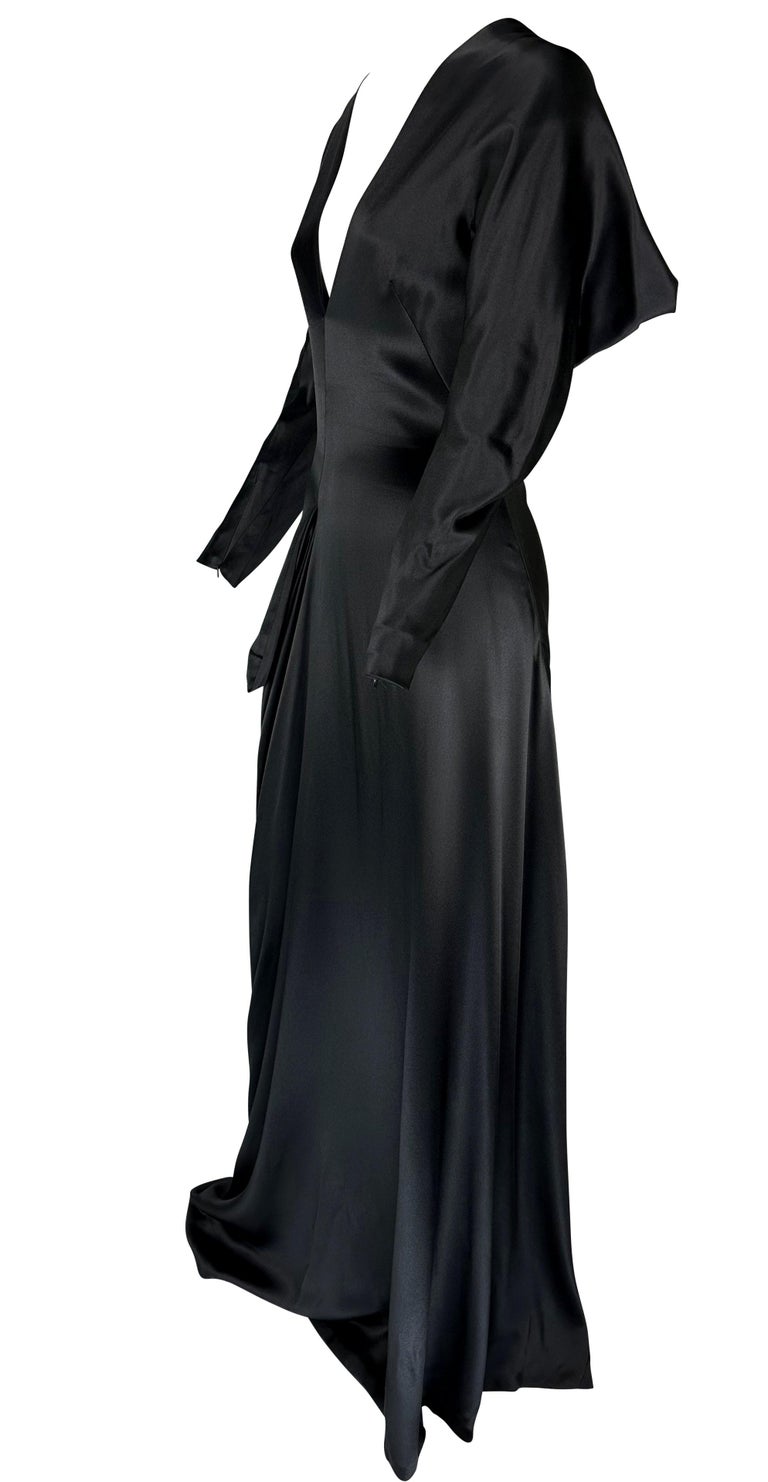 F/W 2010 Alexander McQueen Angels & Demons Asymmetric Structural Black Silk Gown For Sale 4