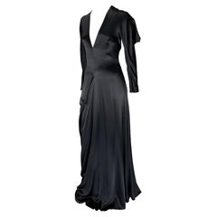 F/W 2010 Alexander McQueen Angels & Demons Asymmetric Structural Black Silk Gown