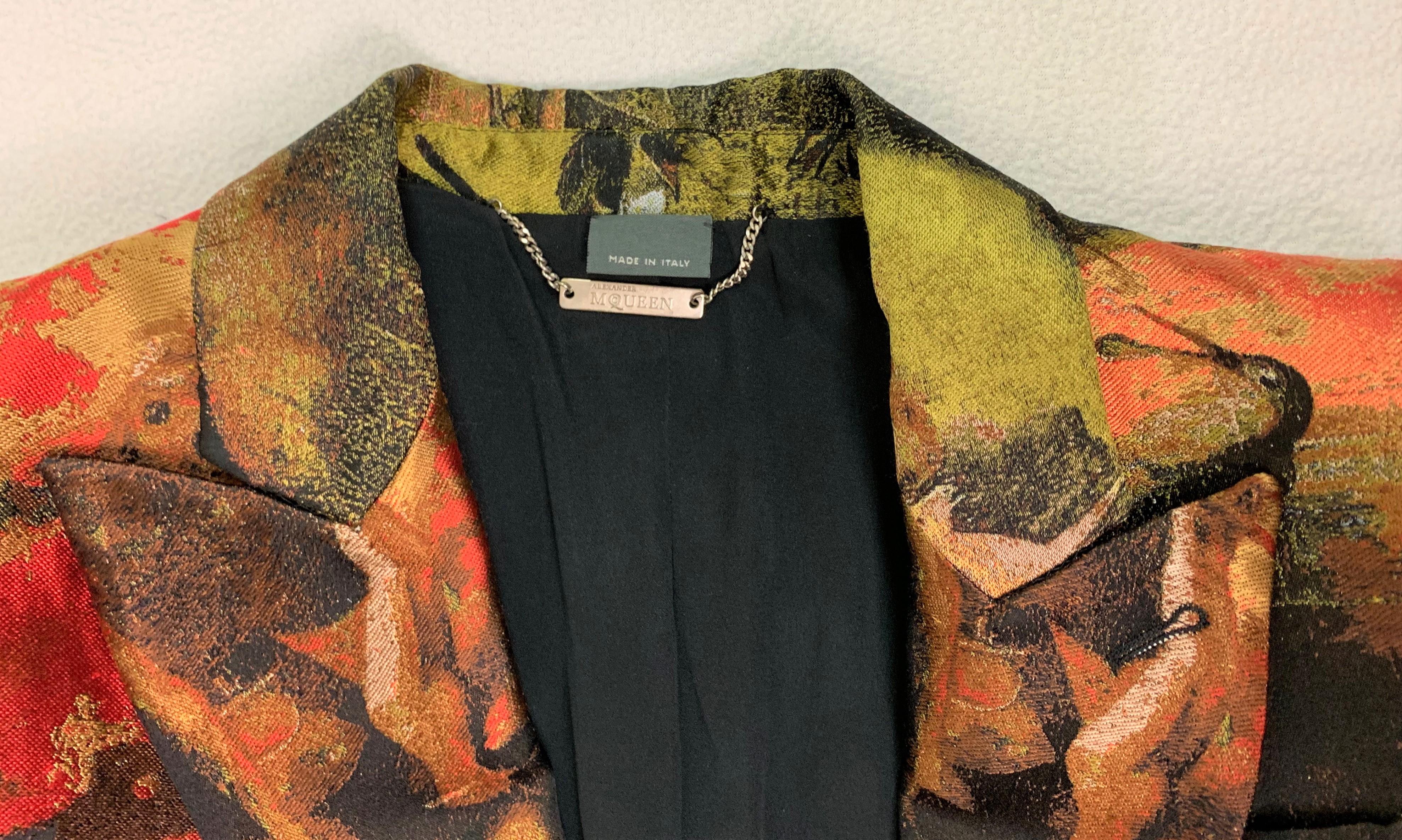Black F/W 2010 Alexander McQueen Angels & Demons Tapestry Silk Jacket
