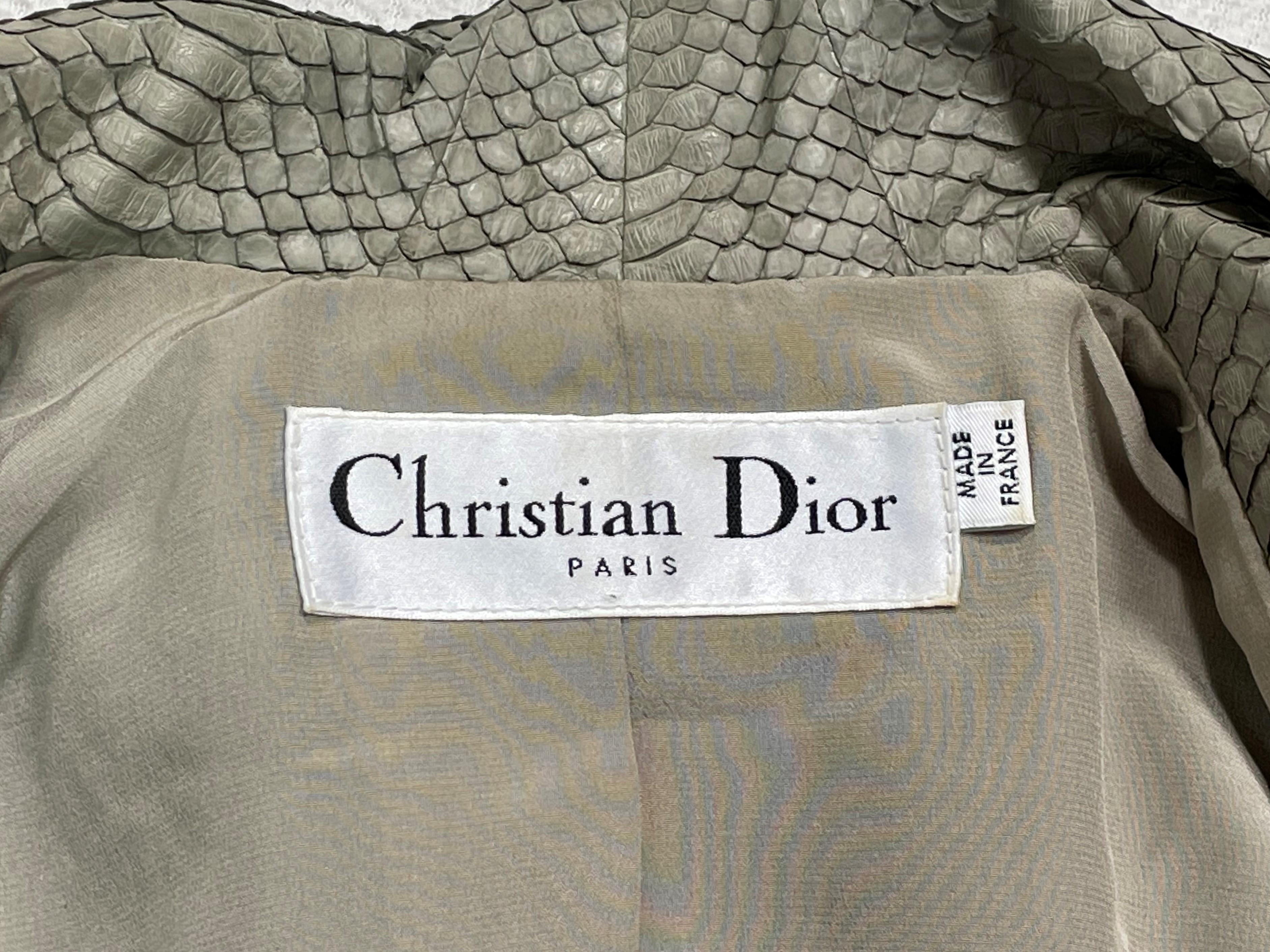F/W 2010 Christian Dior John Galliano Runway Gray Snakeskin Short Jacket In Good Condition In Yukon, OK
