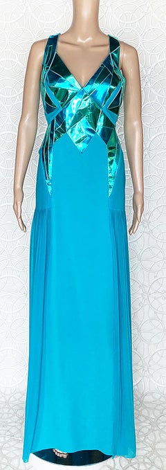 F/W 2010 Look # 38 VERSACE EMBELLISHED GOWN DRESS in BLUE 44 - 8