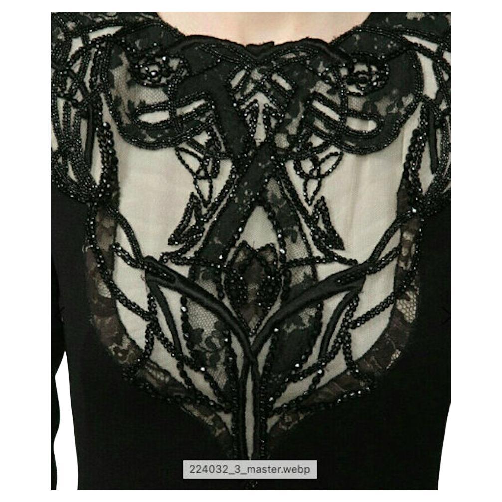Black  F/W 2010 Vintage Alexander McQueen Beaded lace Dress 