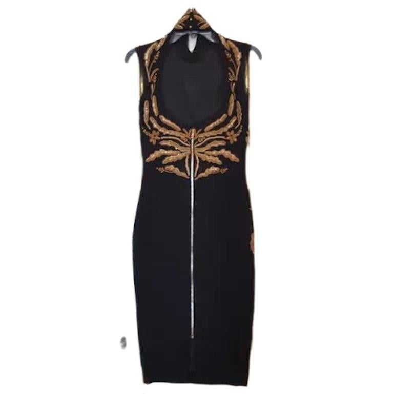 H/W 2011 Look#38 Emilio Pucci Kleid mit Goldstickerei im Zustand „Hervorragend“ im Angebot in Montgomery, TX