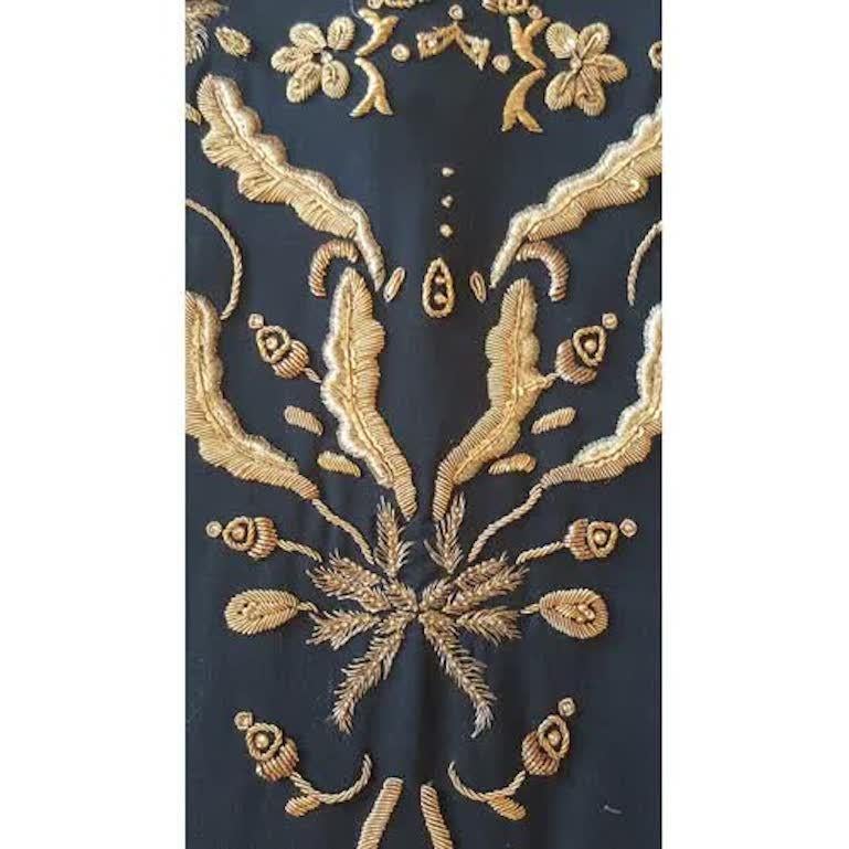 H/W 2011 Look#38 Emilio Pucci Kleid mit Goldstickerei Damen im Angebot