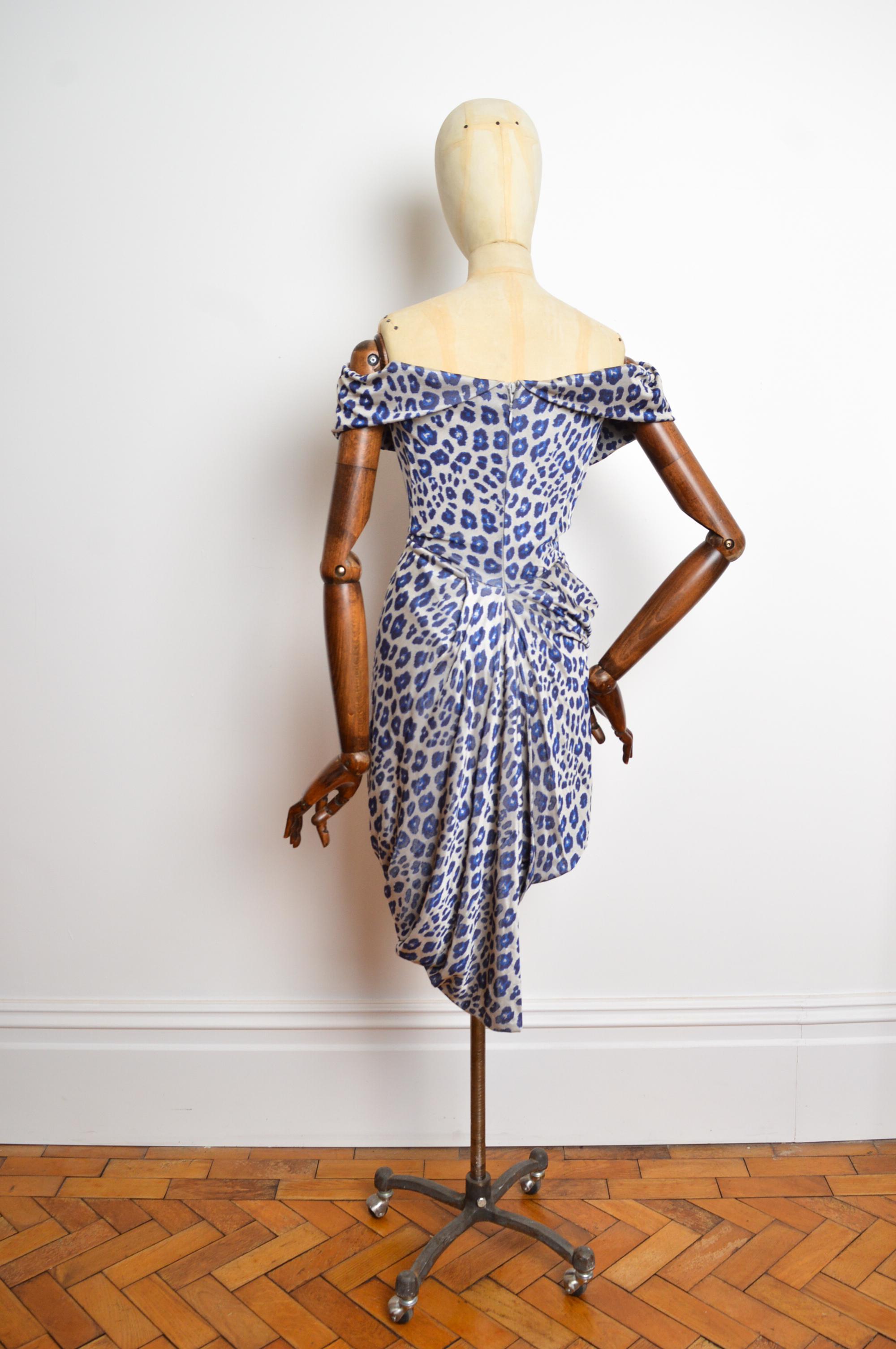 F/W 2011 Vivienne Westwood Blue leopard print corset fitted cocktail dress 5
